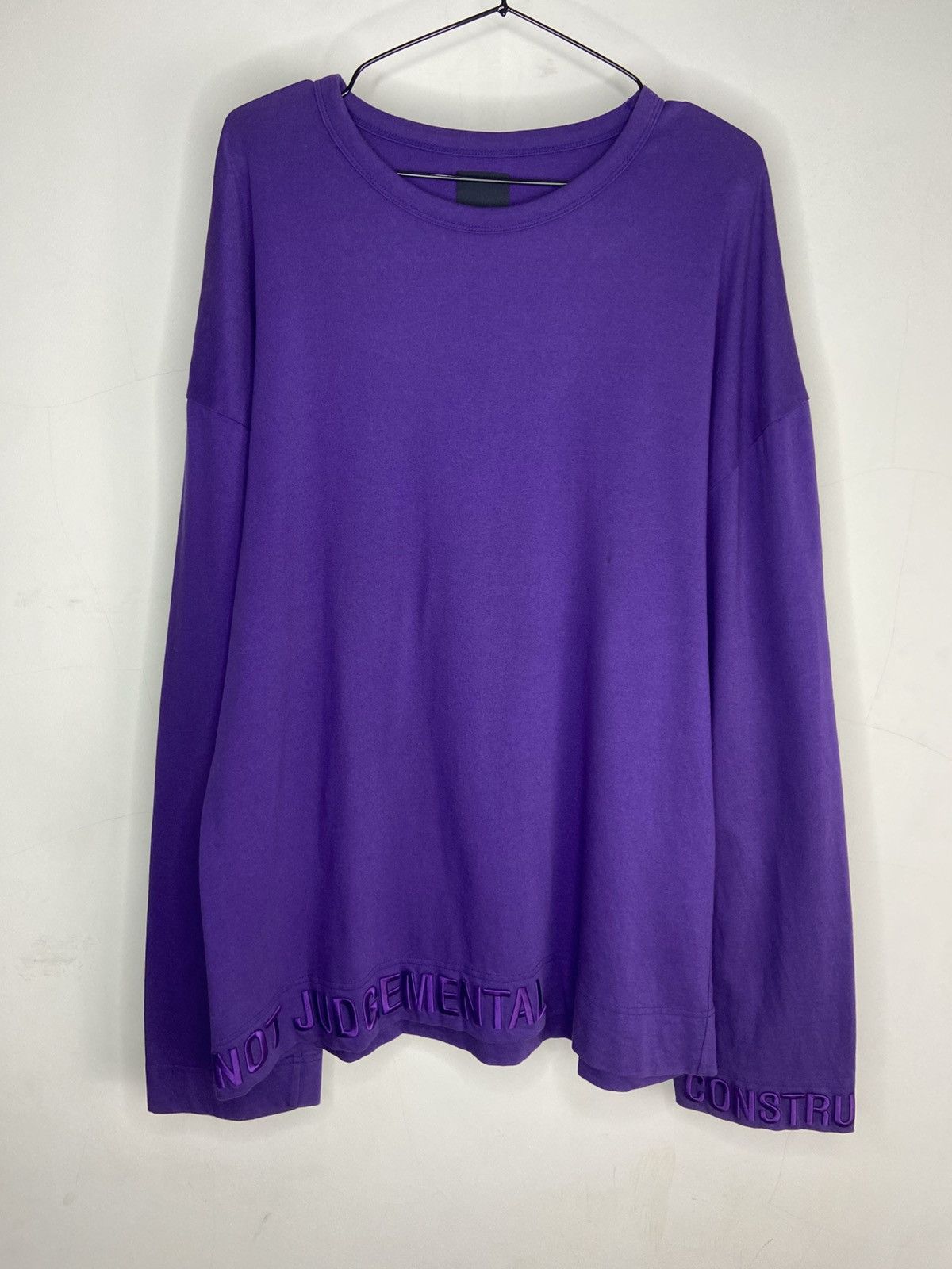 Hyein Seo × JJJJound × Juun.J SS18 Juun.J "Not Judgemental" Purple Embroidered Longsleeve Size US S / EU 44-46 / 1 - 14 Thumbnail