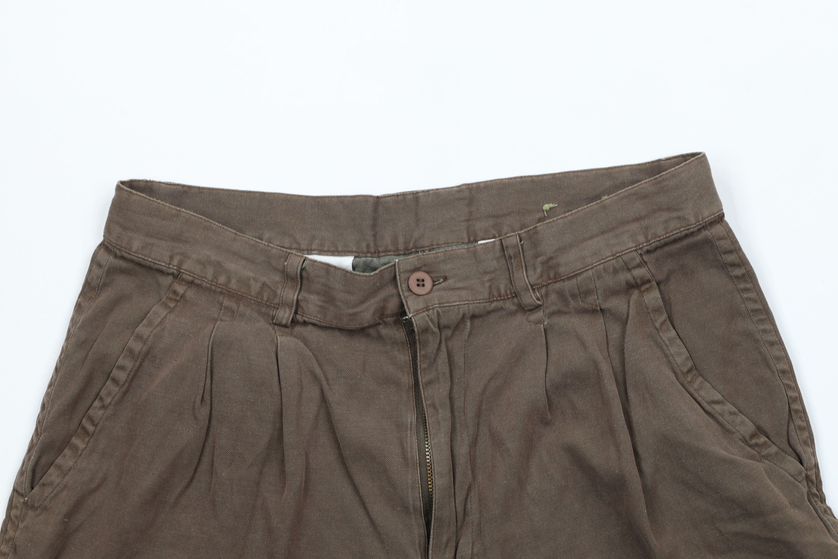 Vintage Vintage 90s Streetwear Above Knee Silk Chino Shorts Brown Size US 30 / EU 46 - 2 Thumbnail