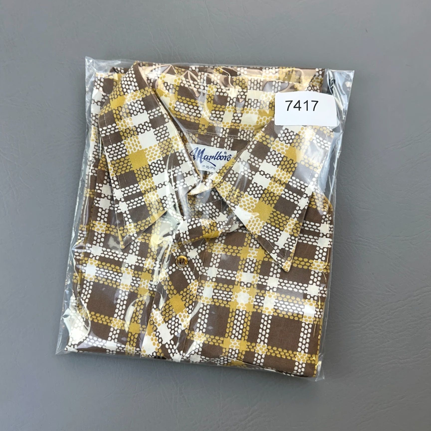 Marlboro VINTAGE Marlboro Shirt Mens XL Yellow Brown Plaid Permanent Press Button Up Size US XL / EU 56 / 4 - 8 Thumbnail