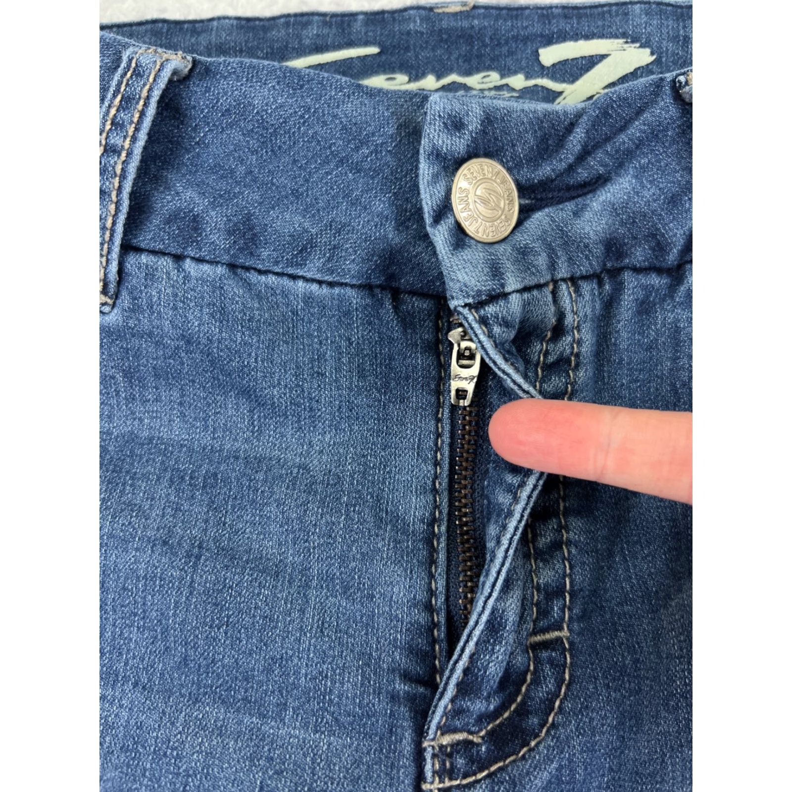Vintage Seven7 Jeans Women 12 Blue Denim Skinny Taper Cotton Blend 29x29 Womens Size 34" / US 12 / IT 48 - 5 Thumbnail