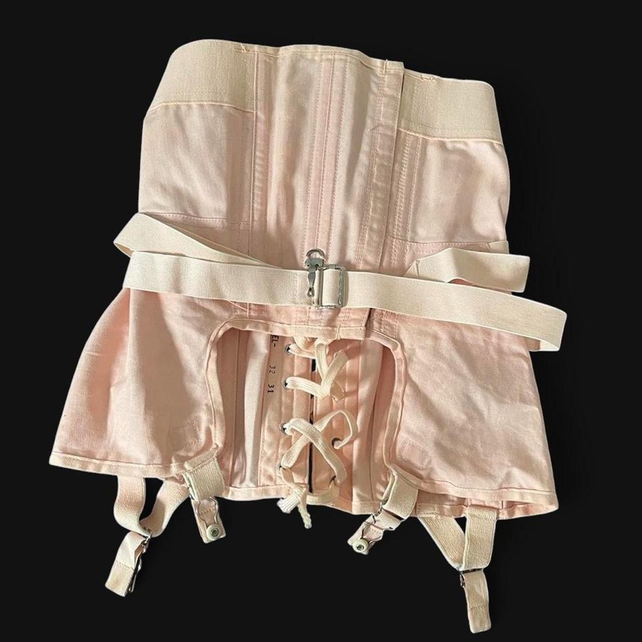 Vintage TRUE VINTAGE • RARE 1940s CAMP BABY PINK SPIDERWEB CORSET Size ONE SIZE - 4 Thumbnail