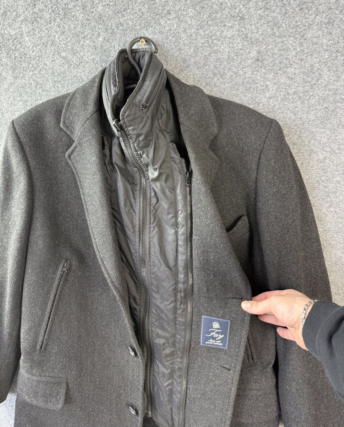 Fay Fay Double Lining Coat Men’s Gray Made in Italy Size S Size US S / EU 44-46 / 1 - 6 Thumbnail