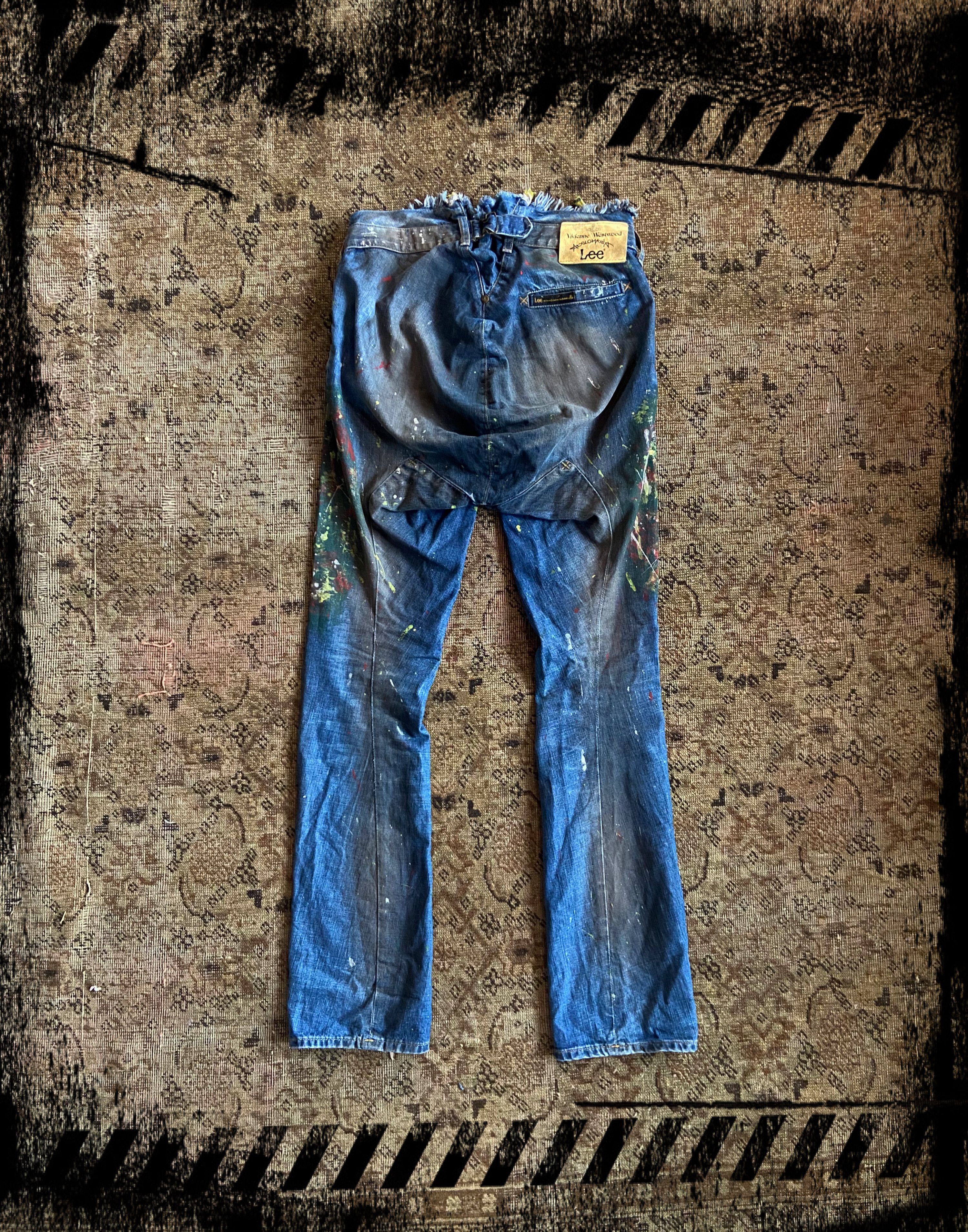 Lee × Vivienne Westwood Vivienne Westwood low crotch paint splattered jeans Size 25" / US 0 / IT 36 - 2 Thumbnail