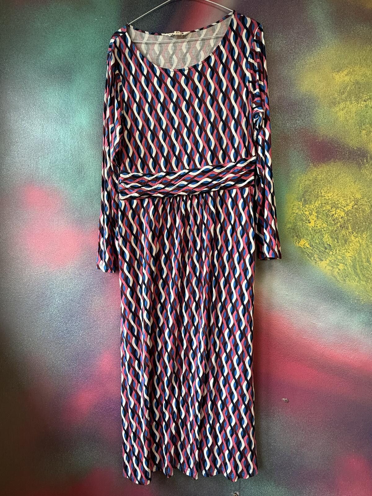 Other Boden Amelie Multi Swirl Print Long Sleeve Jersey Midi Dress Size XL / US 12-14 / IT 48-50 - 1 Thumbnail