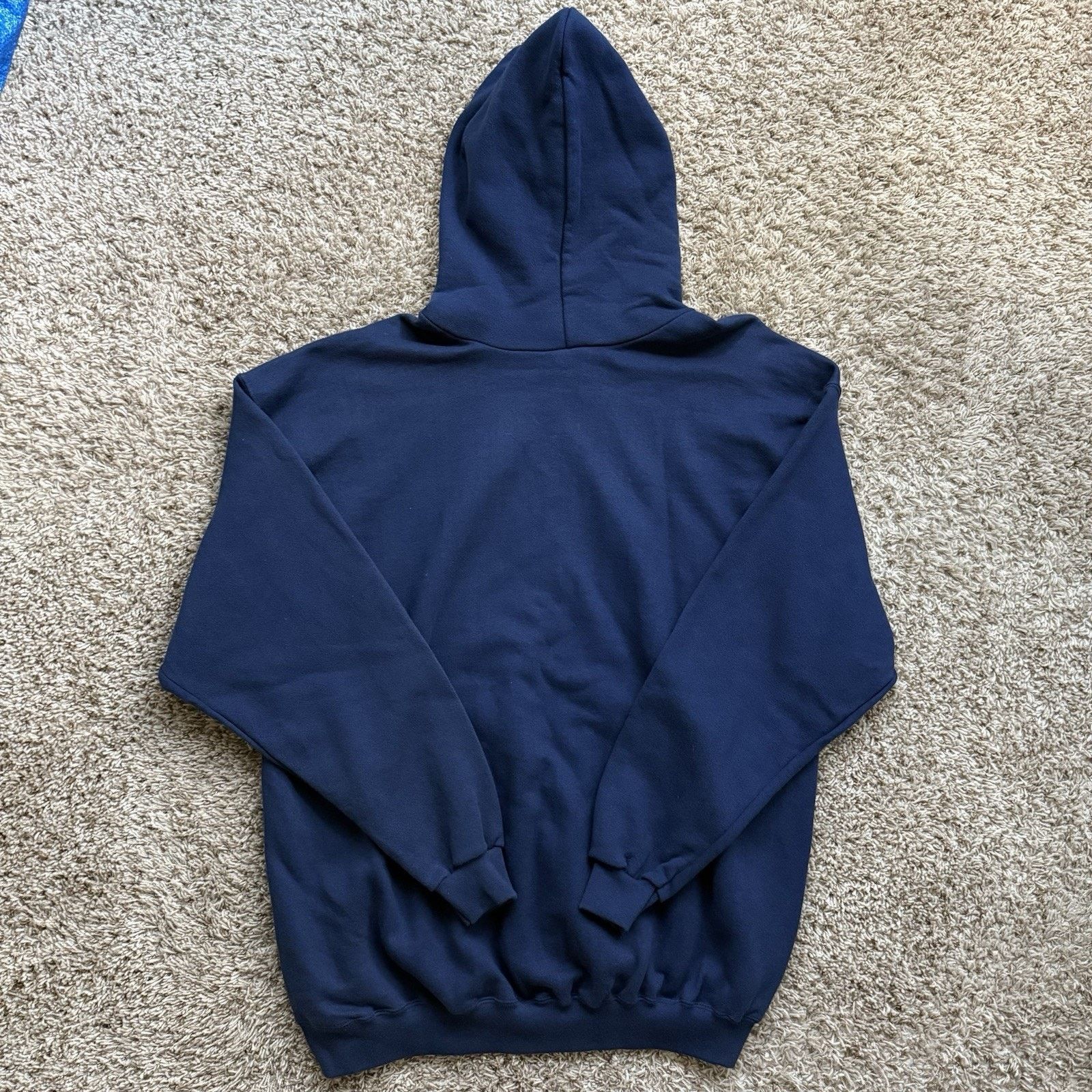 Nike × Vintage Vintage 90’s Nike Navy Blue Hoodie Made in USA Men’s Size XL Size US XL / EU 56 / 4 - 4 Thumbnail