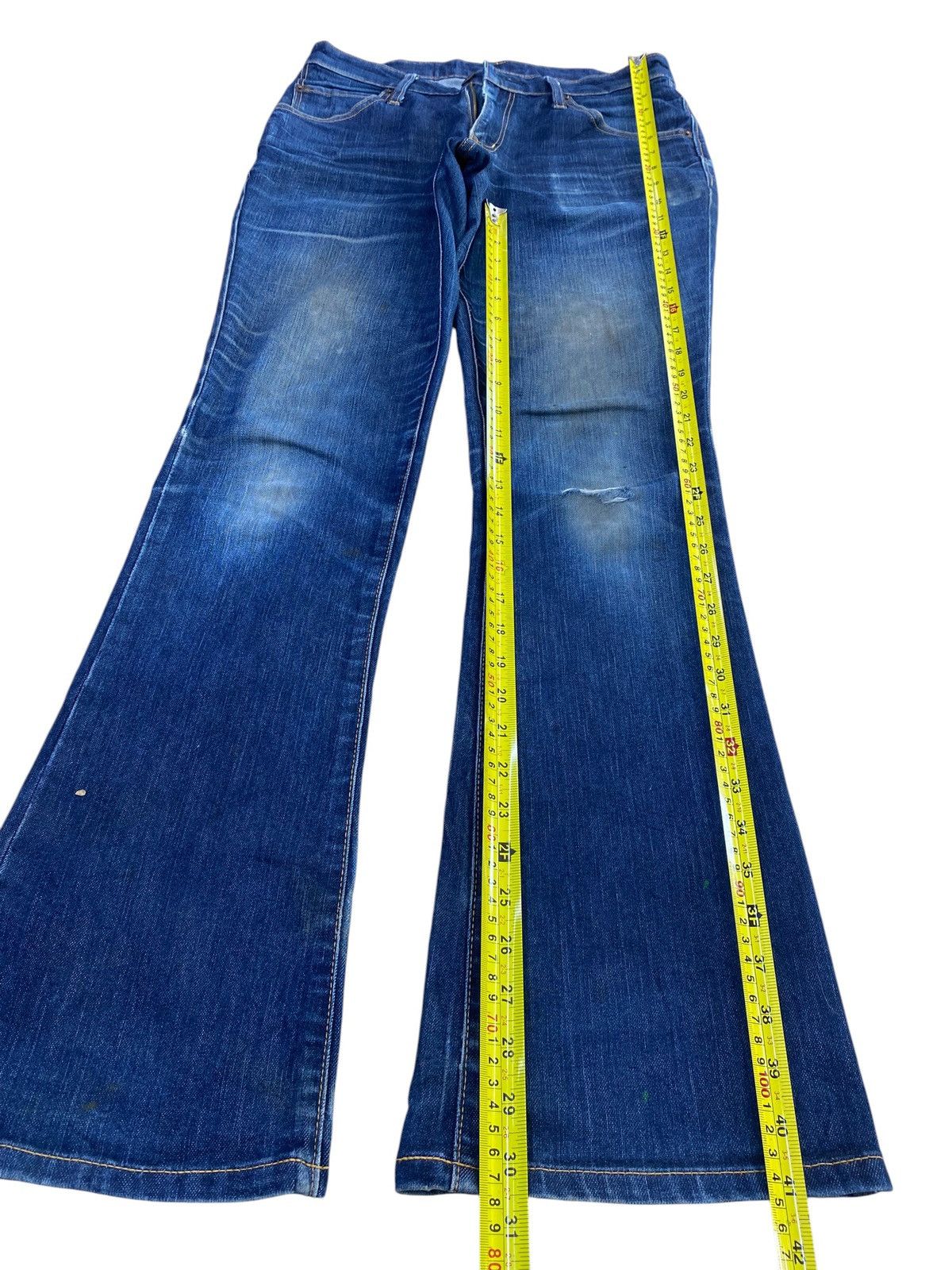 Edwin Vintage Edwin Faded Wash Ripped Style Flare Jeans Size US 30 / EU 46 - 7 Thumbnail