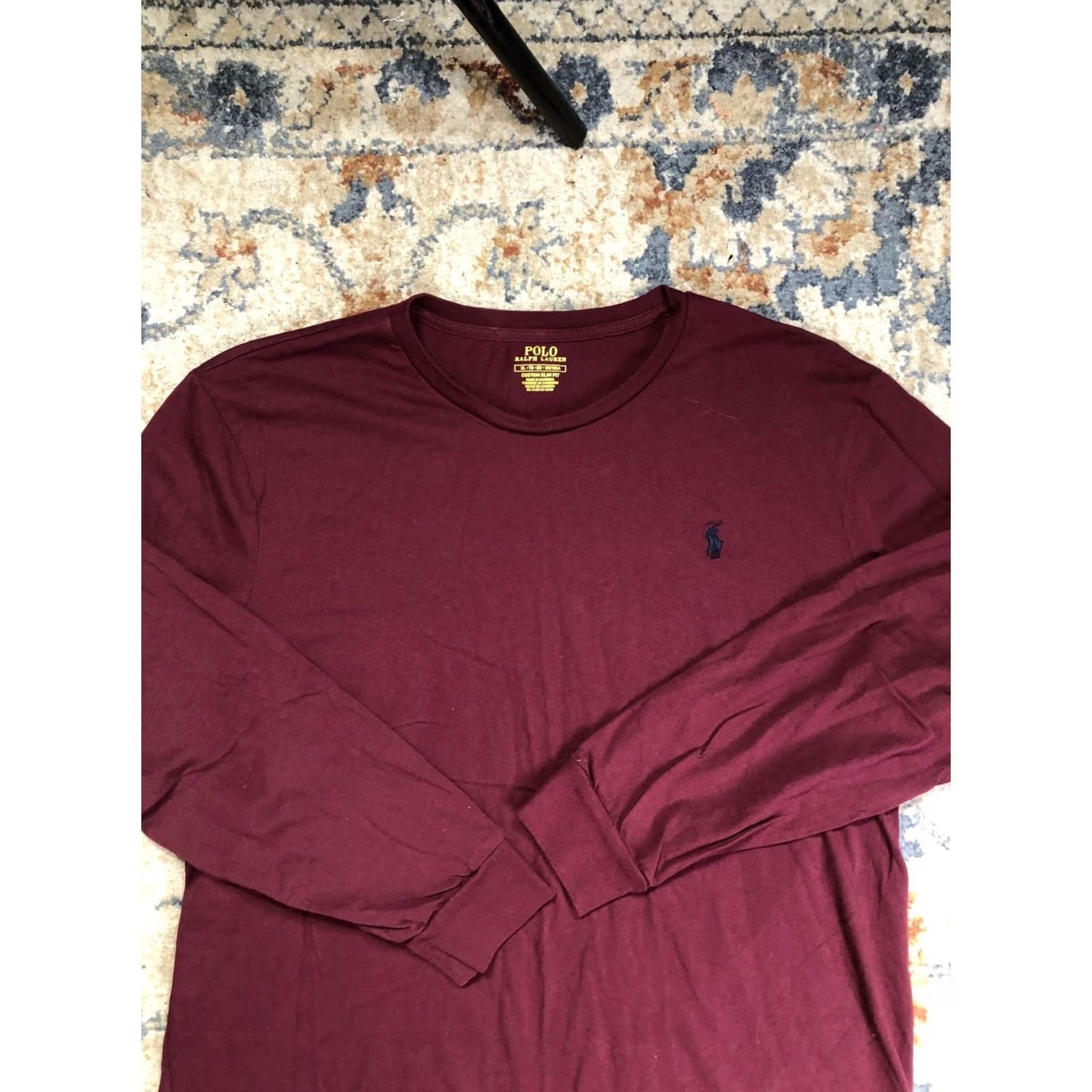 Polo Ralph Lauren Polo Ralph Lauren Shirt Mens XL Red Long Sleeve Pony Logo Tee Slim Fit Tagless Size US XL / EU 56 / 4 - 2 Thumbnail