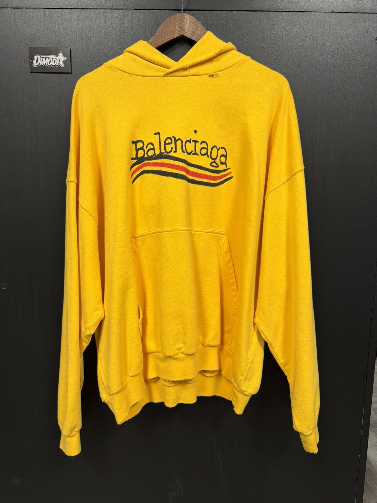 Balenciaga Yellow Graffiti Logo Hoodie