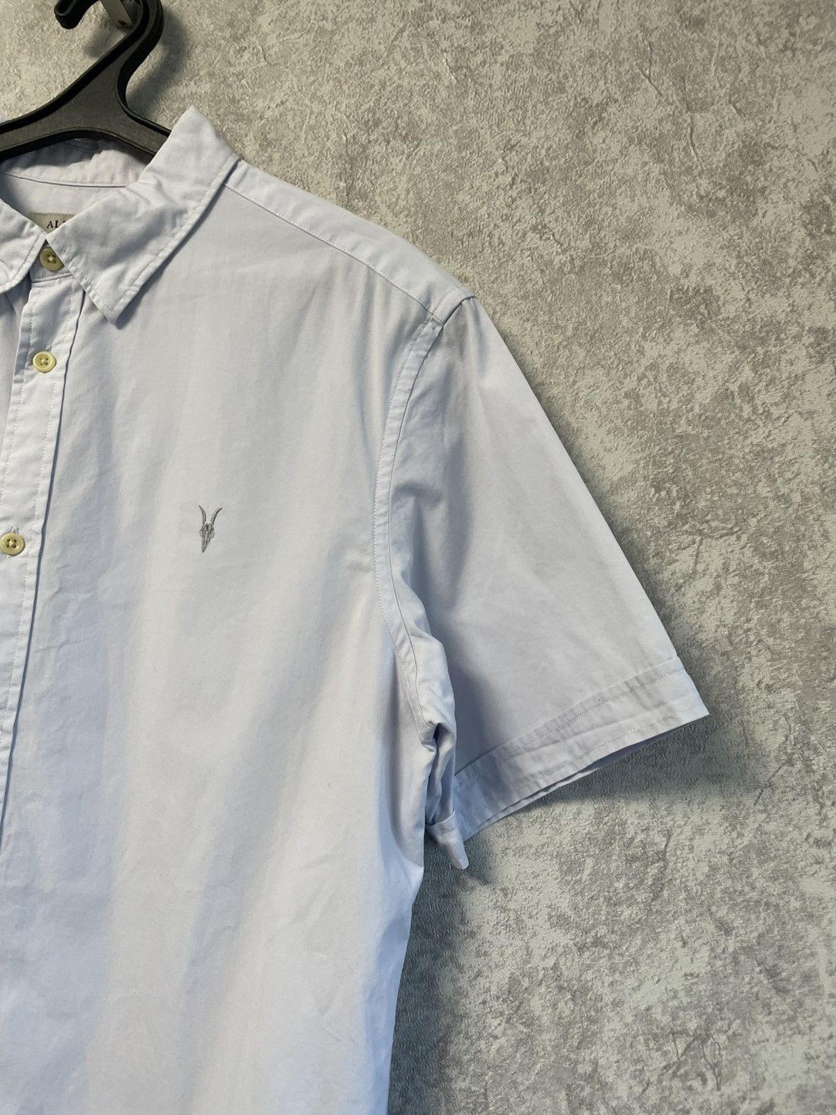 Allsaints Allsaints Blue Cotton Short Sleeve Button Up Shirt Size US M / EU 48-50 / 2 - 5 Thumbnail
