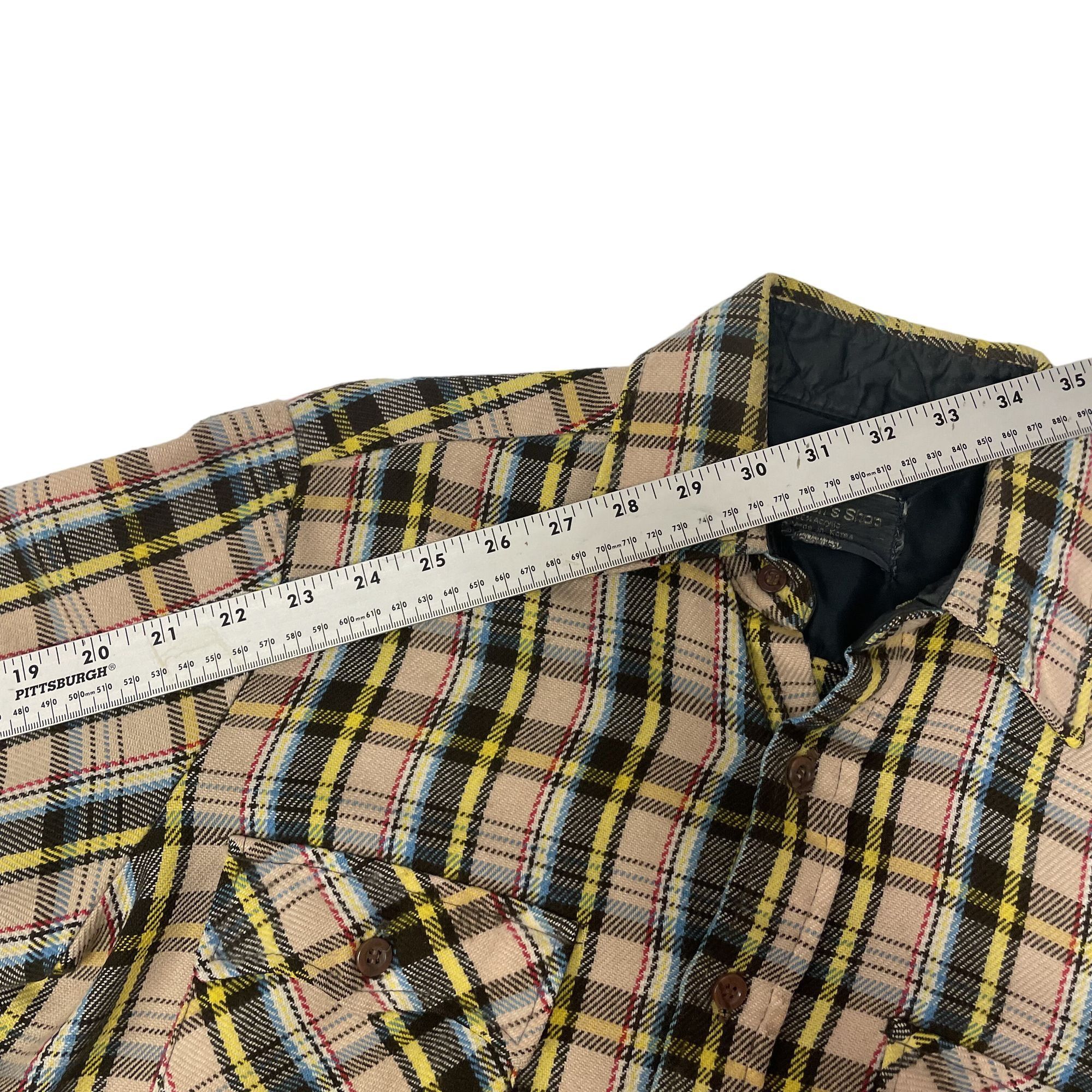 Other Vtg JcPenney Tan MULTI COLOR Shadow Plaid FLANNEL Shirt Size US M / EU 48-50 / 2 - 10 Thumbnail