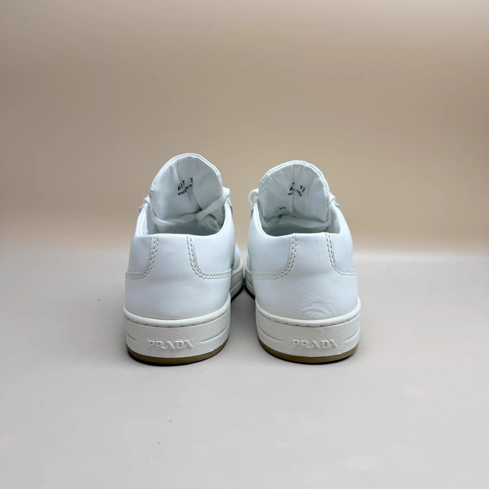 Prada Prada Black & White Triangle Logo Sneakers 37 99 New Size US 6.5 / IT 36.5 - 3 Thumbnail