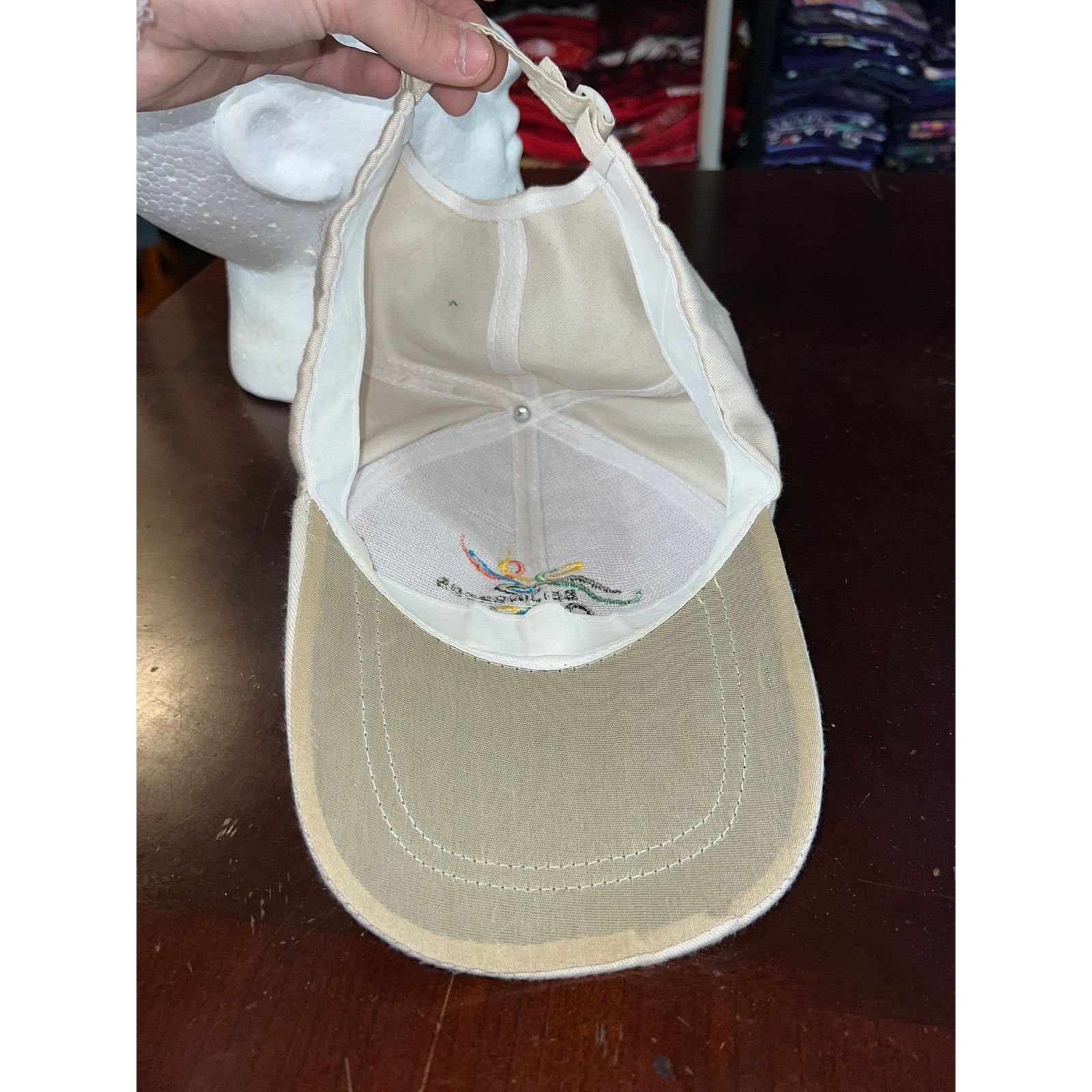 Vintage Beijing Olympics Hat 2008 Olympic Logo Brown Long Bill Hat Size ONE SIZE - 7 Thumbnail