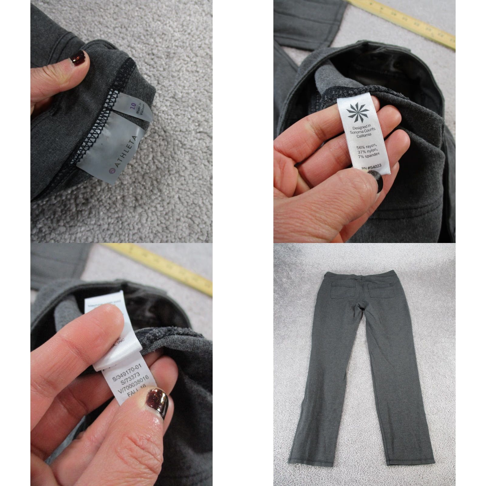 Athleta VINTAGE Athleta Ponte Moto Pants Womens 10 Gray Skinny Jegging 10 Gray Athletic Pants Womens Size 32" / US 10 / IT 46 - 8 Thumbnail