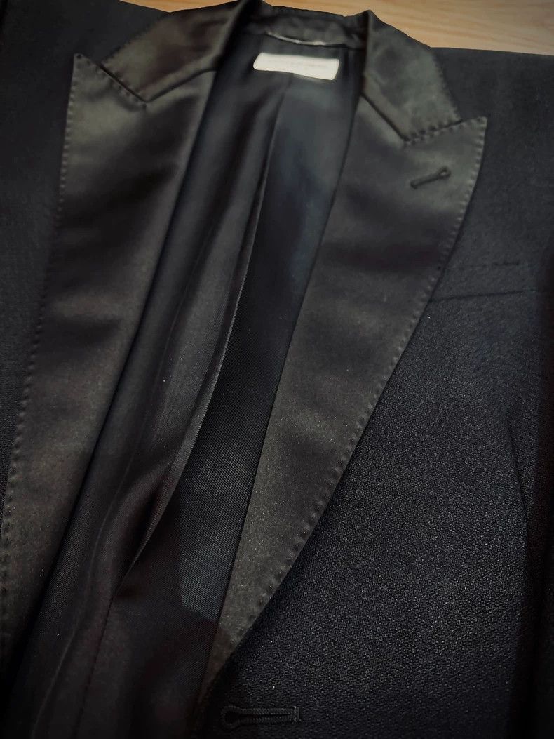 Saint Laurent Paris Saint Laurent Paris Elegant Black Smoking Jacket by Saint Size US XL / EU 56 / 4 - 2 Thumbnail