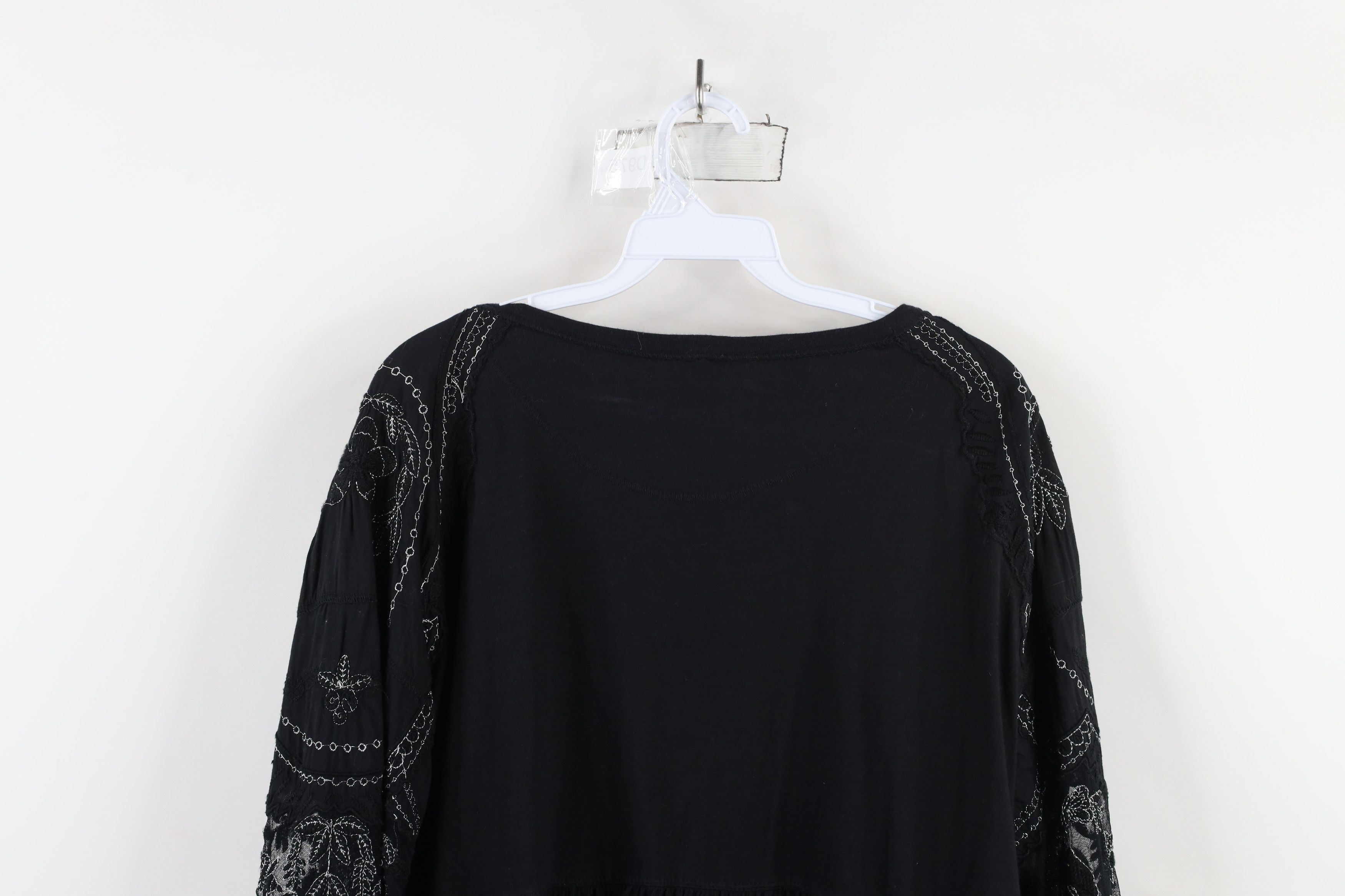 Free People × Vintage Free People Chic Ruffled Lace Flower Puff Sleeve Shirt Top Size S / US 4 / IT 40 - 13 Thumbnail