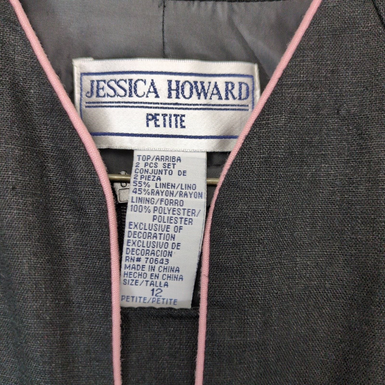 Vintage Jessica Howard Women's 12P 2-pc Dress & Embroidered Jacket Size XL / US 12-14 / IT 48-50 - 2 Thumbnail