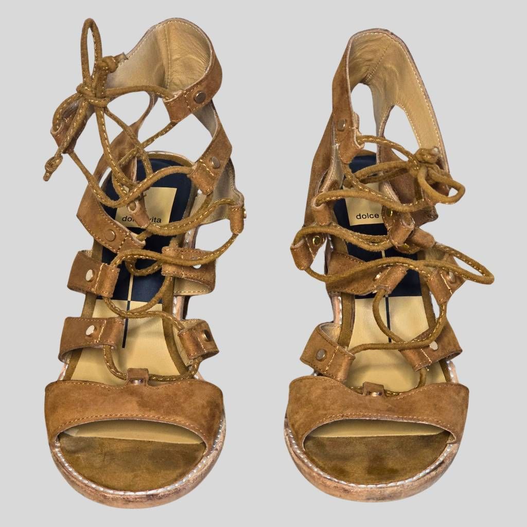 Dolce Vita Dolce Vita Lyndon Brown Suede Lace-Up Sandals 6.5 Size US 6.5 / IT 36.5 - 3 Thumbnail