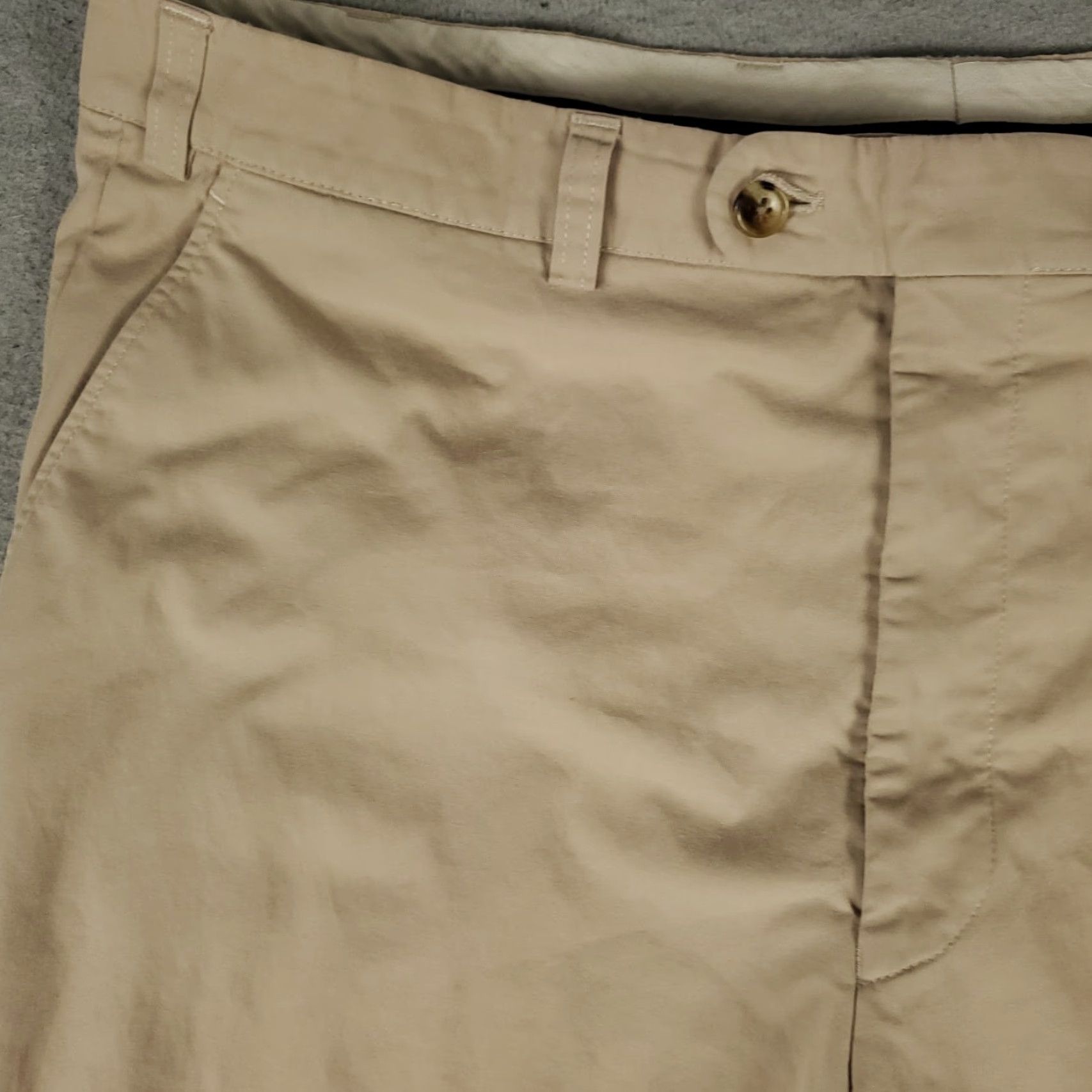 Vintage Hiltl Mens Pants 38x23 Beige Chino Trousers Flat Front Casual Business Formal Workwear Size US 38 / EU 54 - 2 Thumbnail