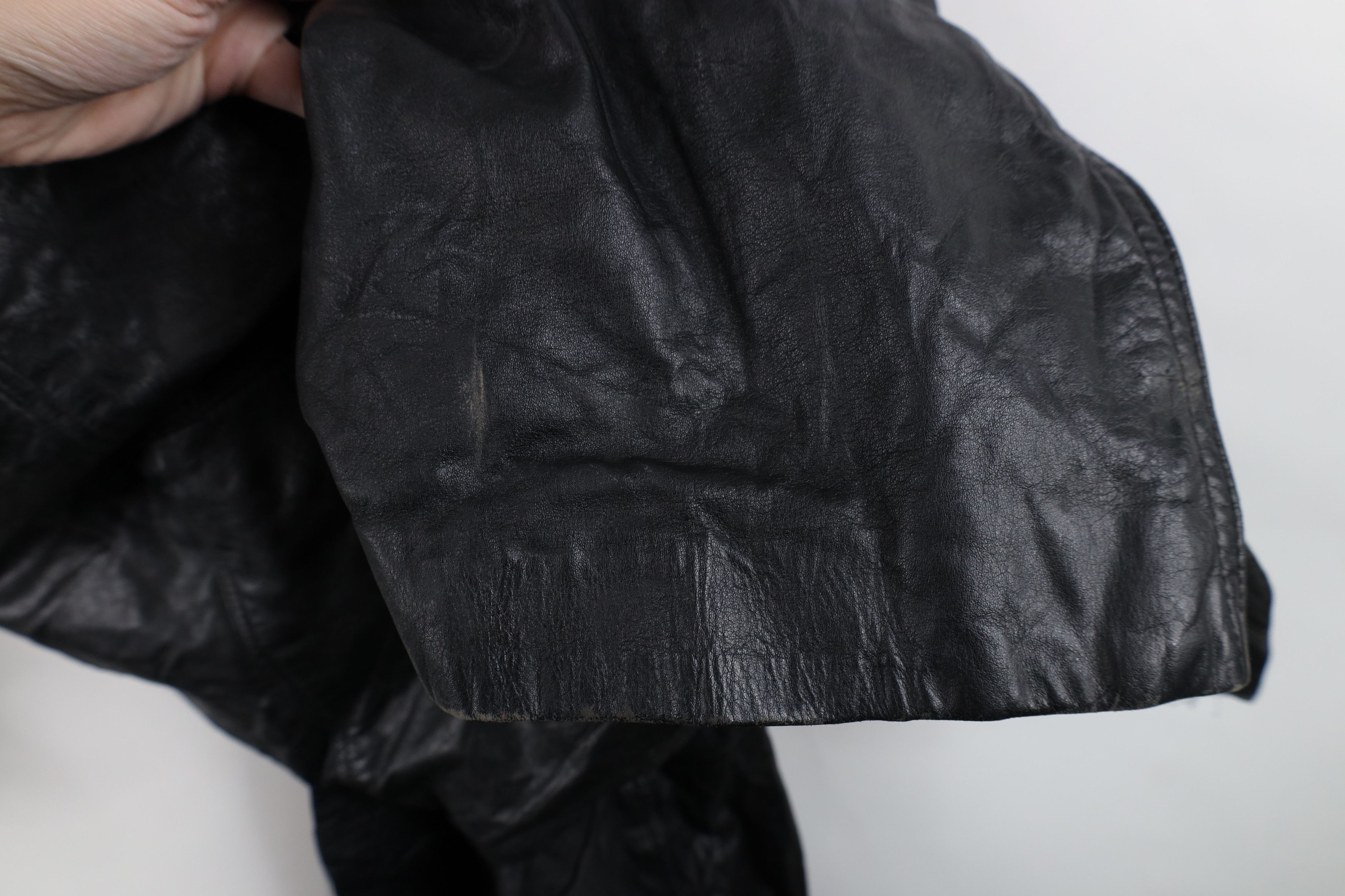 Vintage Vintage 70s Streetwear Goth Leather Trench Coat Jacket Black Size L / US 10 / IT 46 - 7 Thumbnail