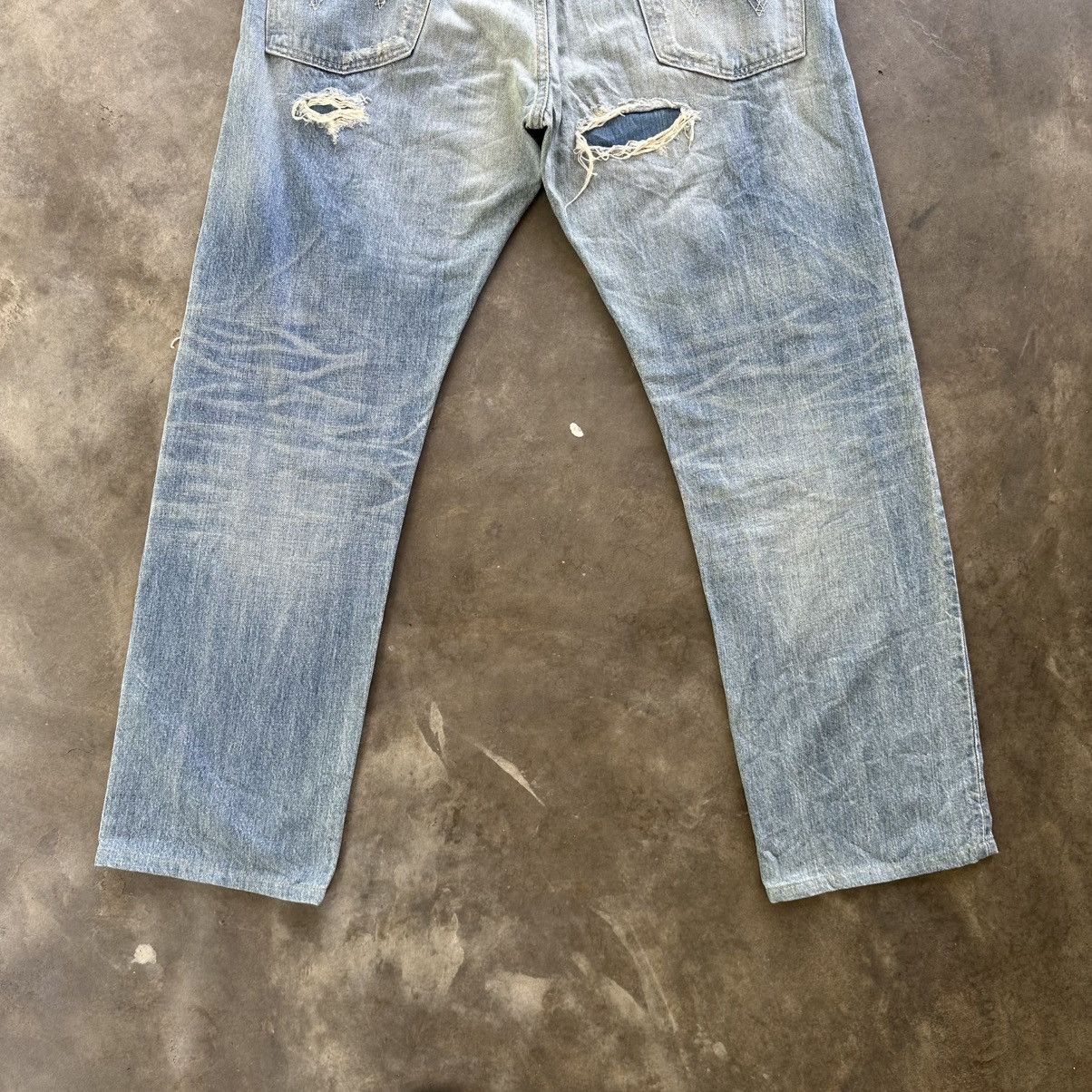 Japanese Brand Vintage Edwin Distressed Faded Denim Jean Pant W37 Size US 37 - 10 Thumbnail