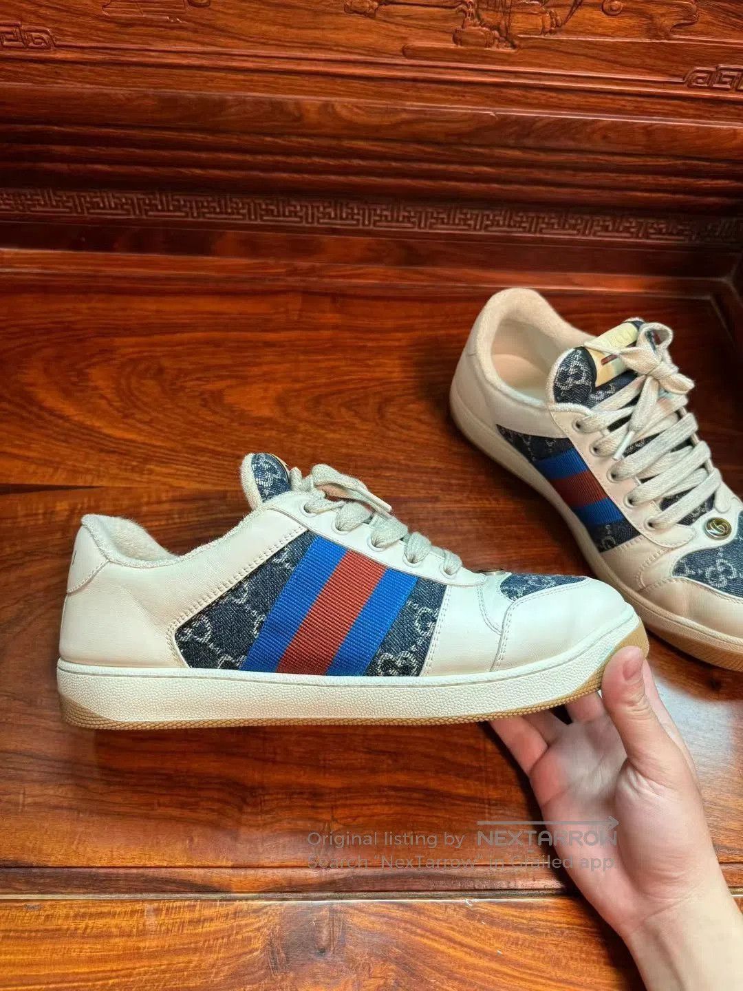 Gucci Gucci GG Enamel Distressed Sneakers. Size US 8.5 / EU 41-42 - 2 Thumbnail