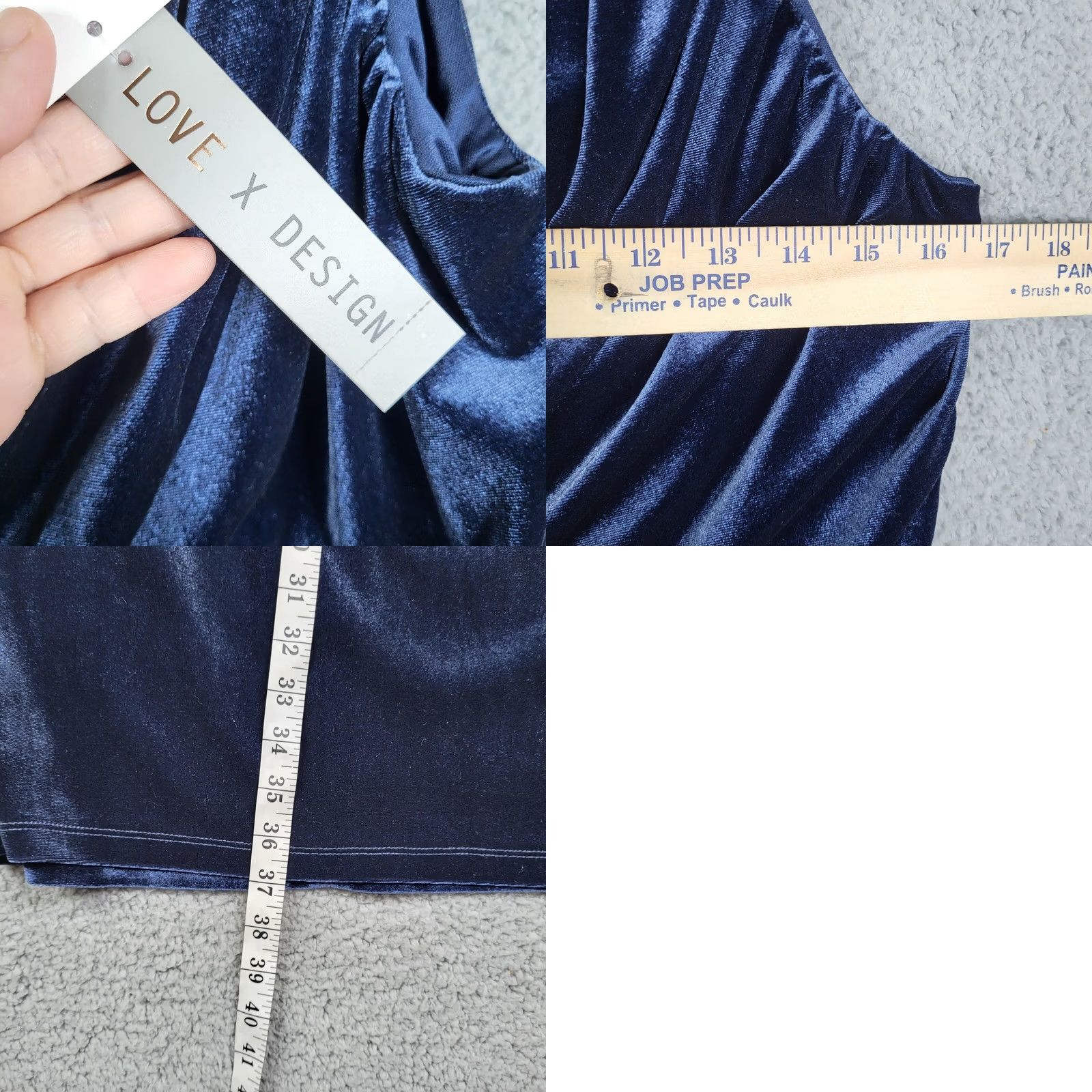 Velvet Love X Design Women’s Velvet One Shoulder Navy Dress L NEW Size L / US 10 / IT 46 - 8 Thumbnail