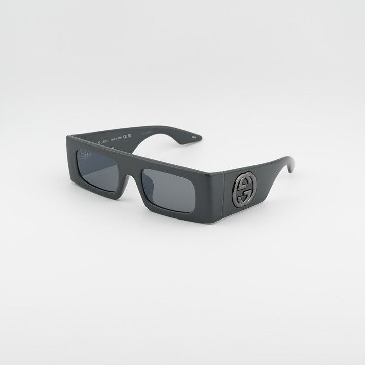 Gucci Gucci GG1646S 006 Sunglasses Grey Rectangle Frame Size ONE SIZE - 1 Thumbnail