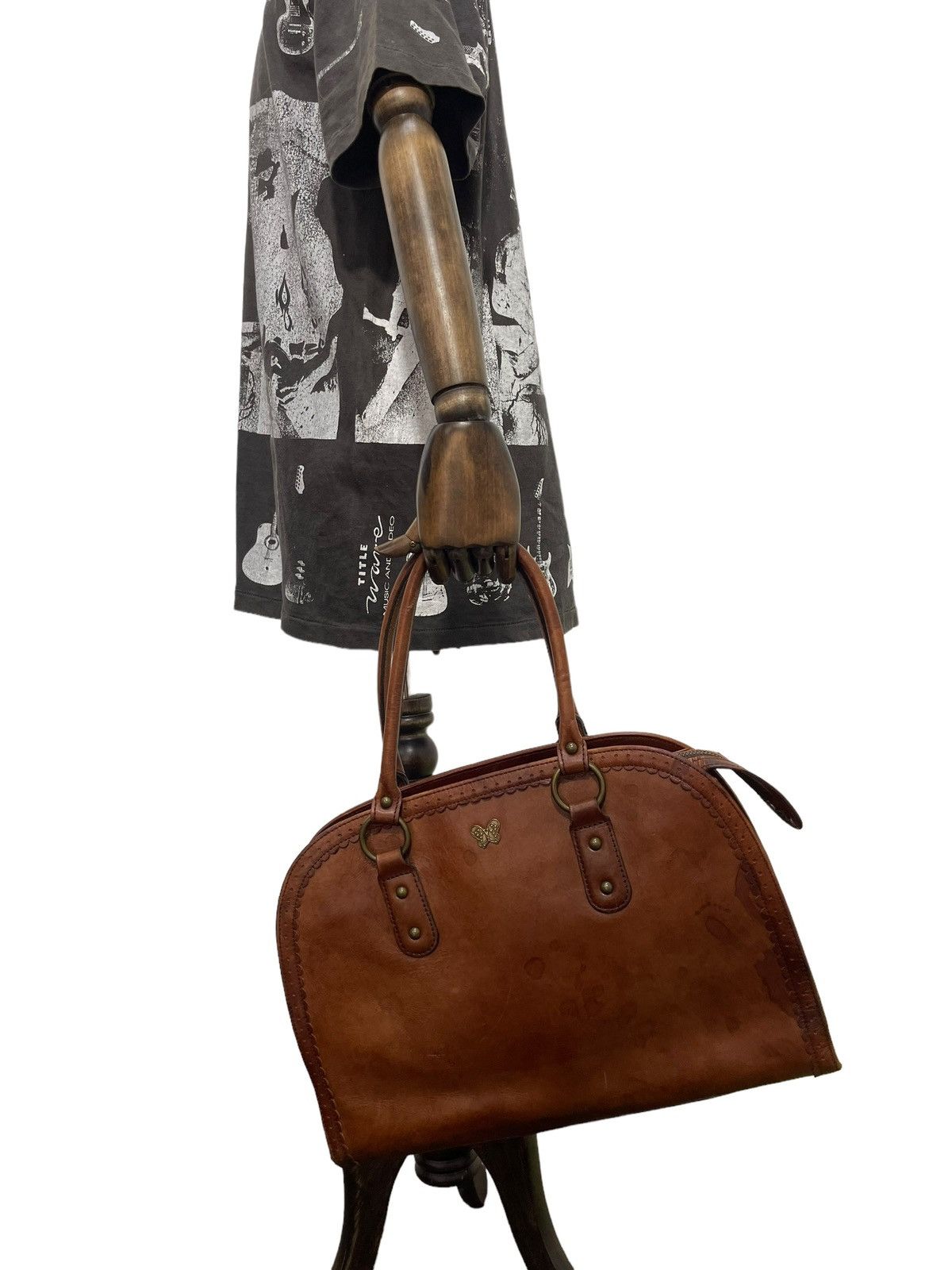 Japanese Brand Full Leather Patina Vintage Anna Sui Tote Bag 2🟩 Size ONE SIZE - 2 Thumbnail