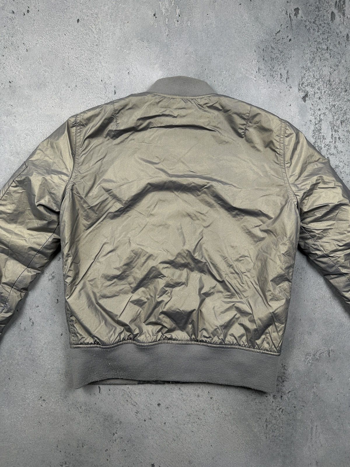 Schott NYC MA-1 Bomber Jacket American College Gray Satin