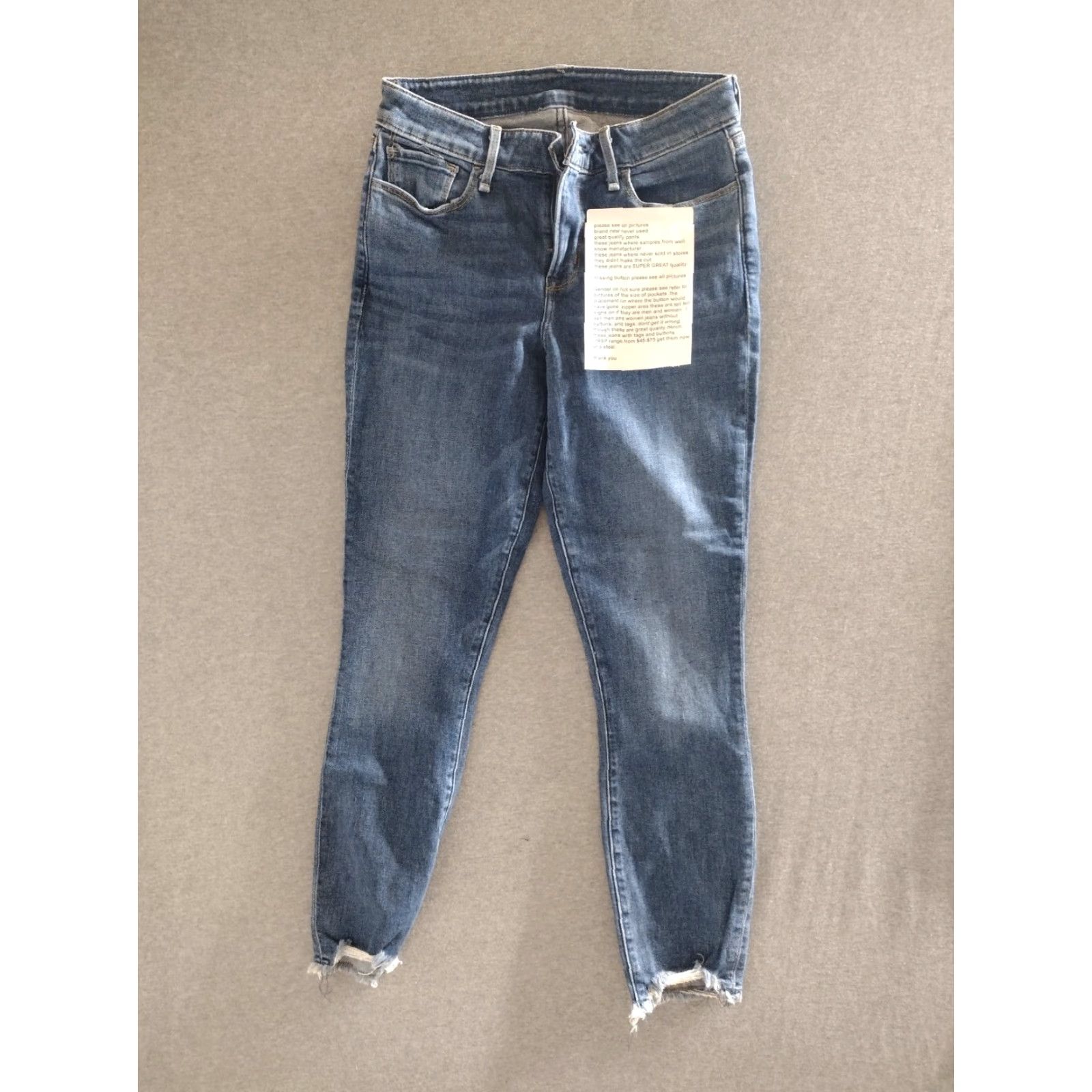 Denime Unbranded Men's Blue Denim Cropped Jeans 26x36 Regular Stretch 5-Pocket Denim Blue 90s Theme Mens Size US 26 / EU 42 - 2 Thumbnail
