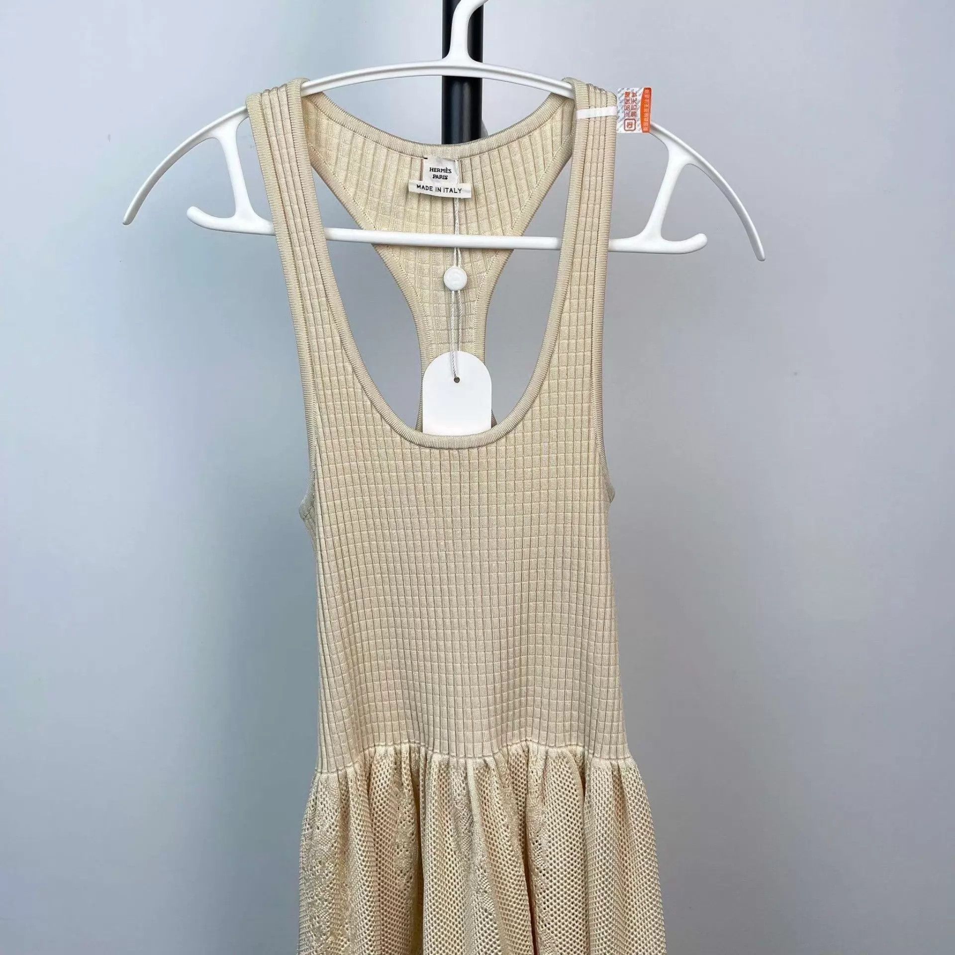 Hermes Hermès knit vest dress beige 38 95 New Size S / US 4 / IT 40 - 9 Thumbnail