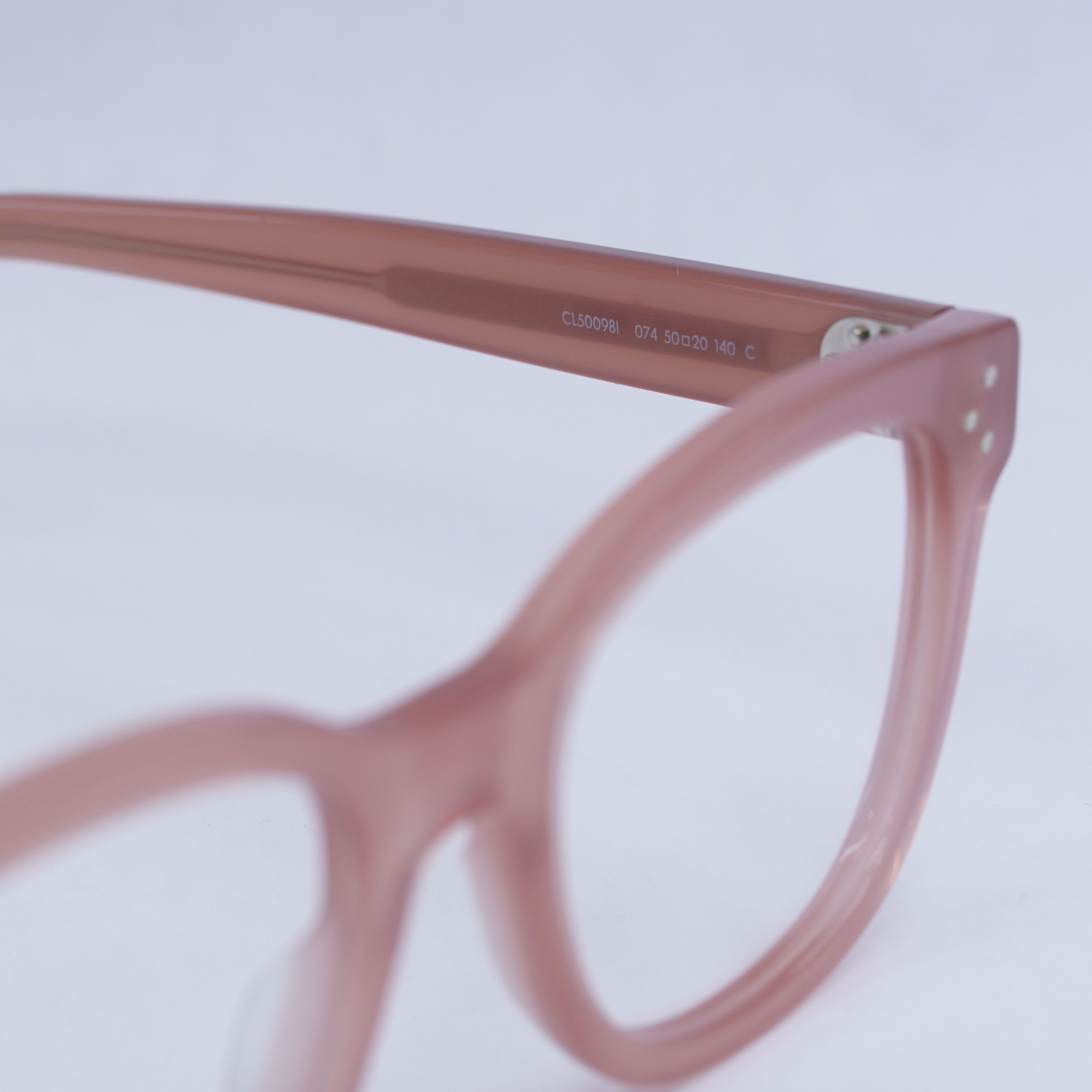 Celine Celine CL50098I 074 Eyeglasses Shiny Pink 50mm Square Frame Size ONE SIZE - 4 Thumbnail