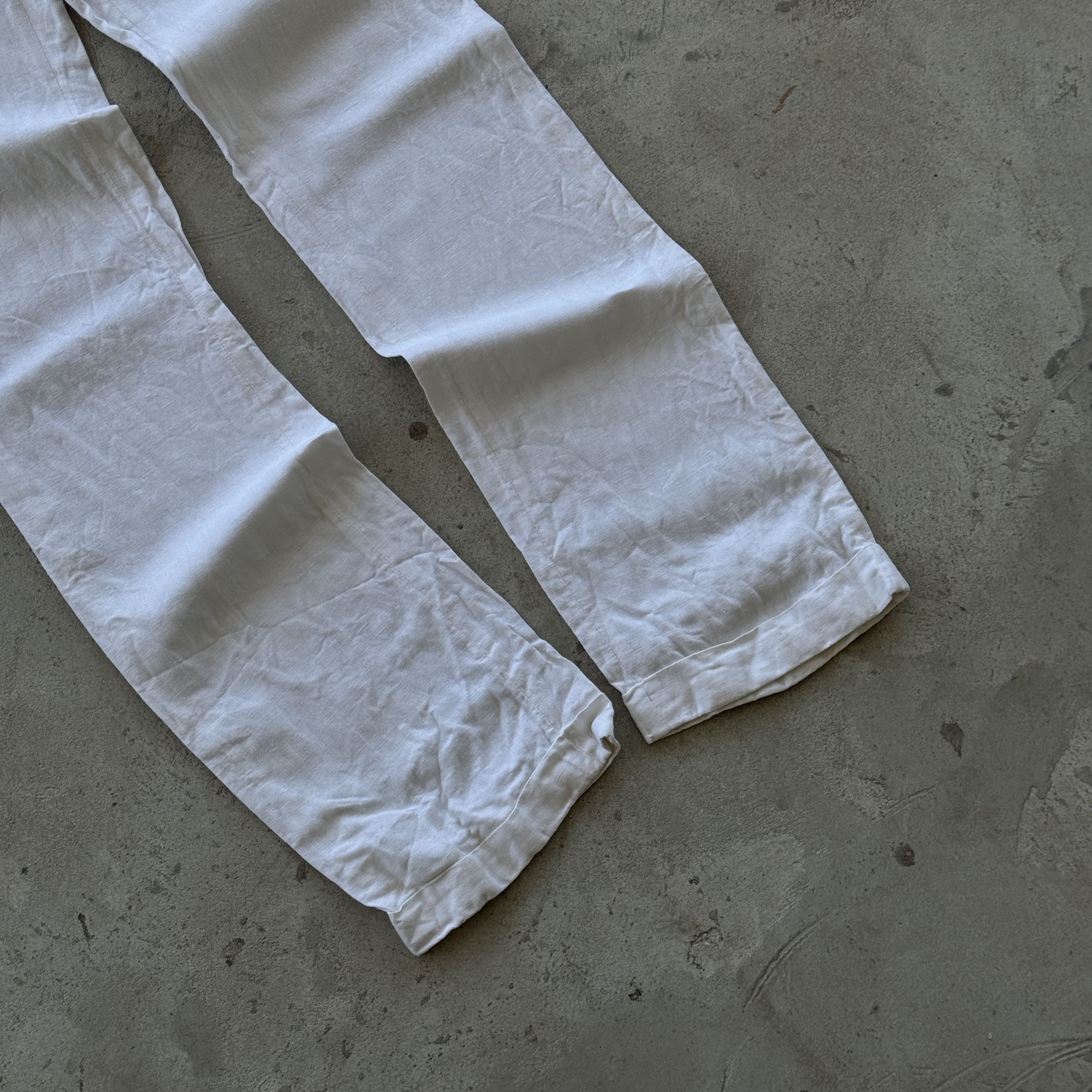 Vintage Max Mara Puro Lino White Linen Pants Made In Italy Size 32" / US 10 / IT 46 - 9 Thumbnail