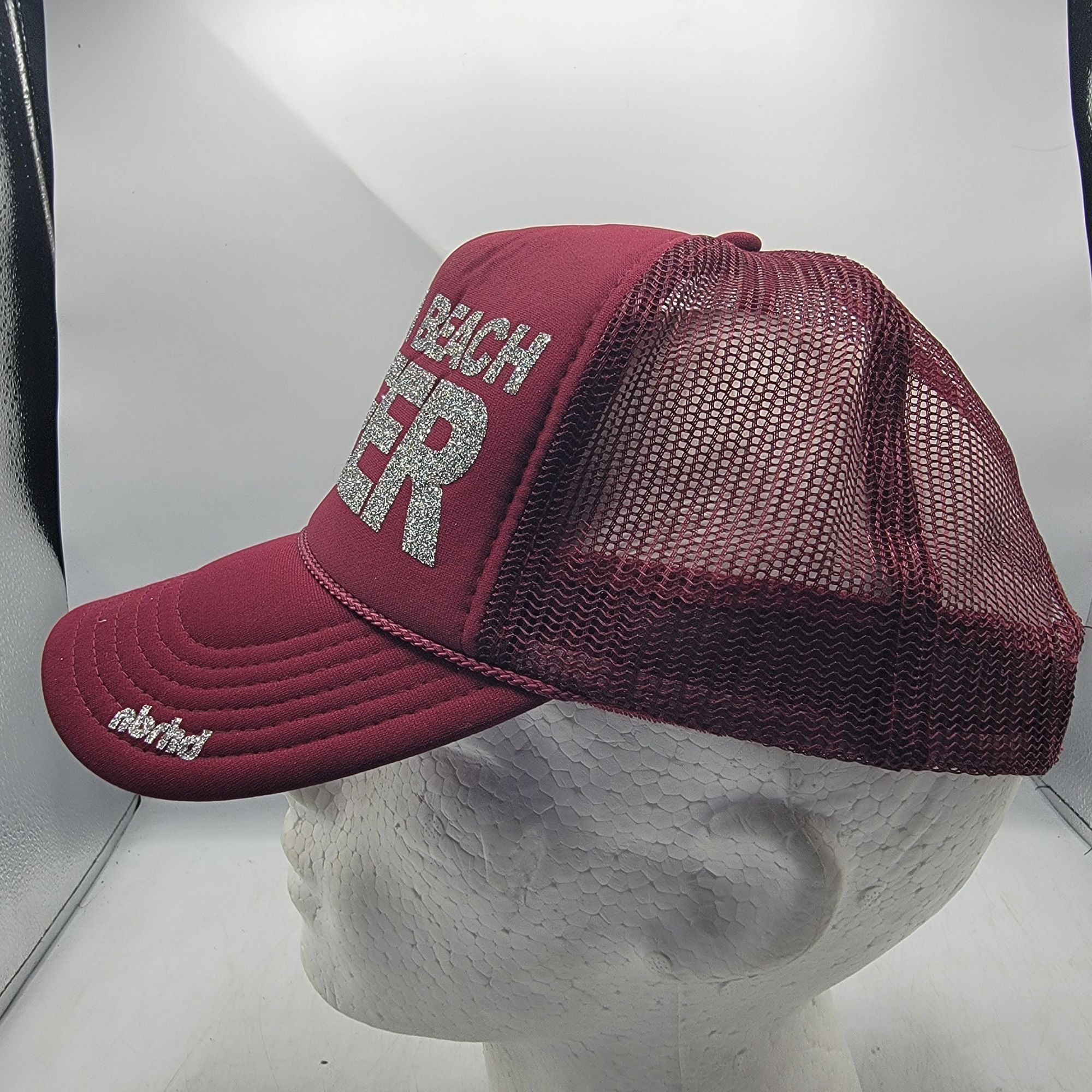 Other Laguna Beach Cheer Burgundy Trucker Hat Cap Glitter Letters Size ONE SIZE - 2 Thumbnail