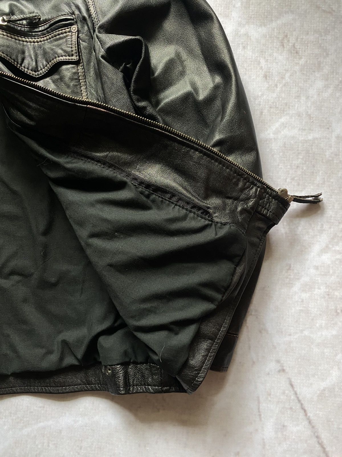 Genuine Leather Vintage Faded Leather Bomber Jacket Moto Y2K Schott Style XL Size US XL / EU 56 / 4 - 6 Thumbnail