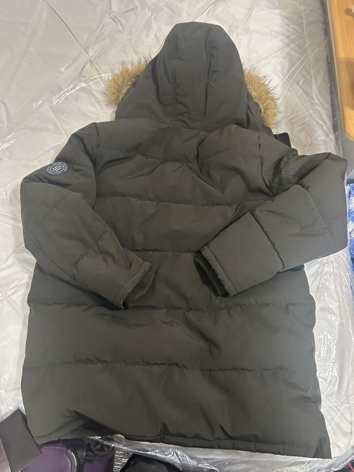 Tommy Hilfiger Tommy Hilfiger Men's L Long Forest Green Quilted Coat Size US L / EU 52-54 / 3 - 2 Thumbnail