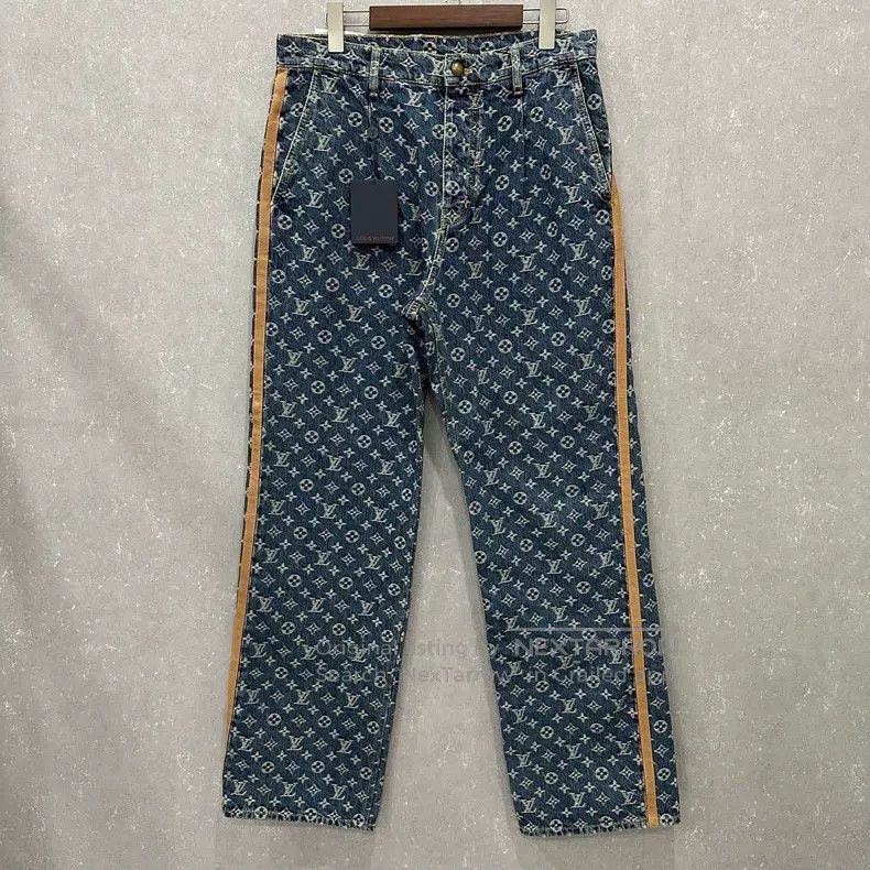 Louis Vuitton Full print leather brand side strip denim pa