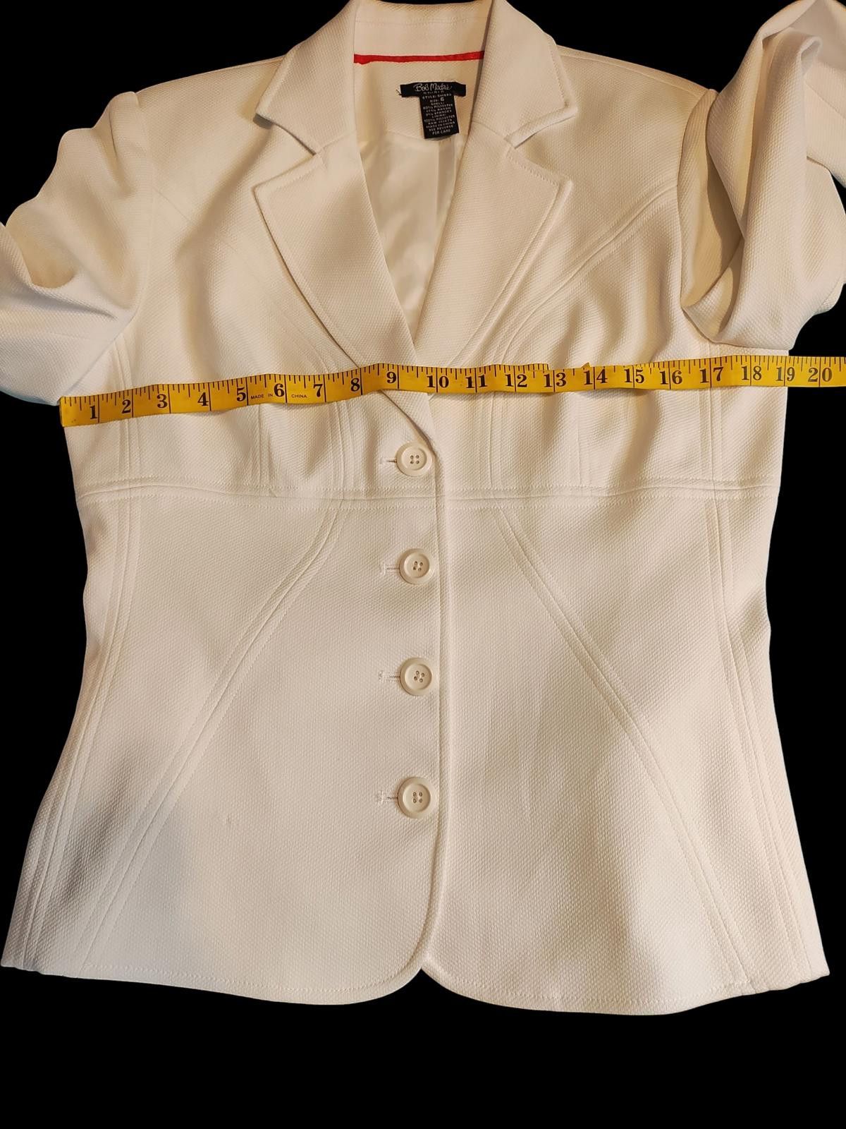 Other Bob Mackie Women's White Tailored Blazer Size M / US 6-8 / IT 42-44 - 9 Thumbnail