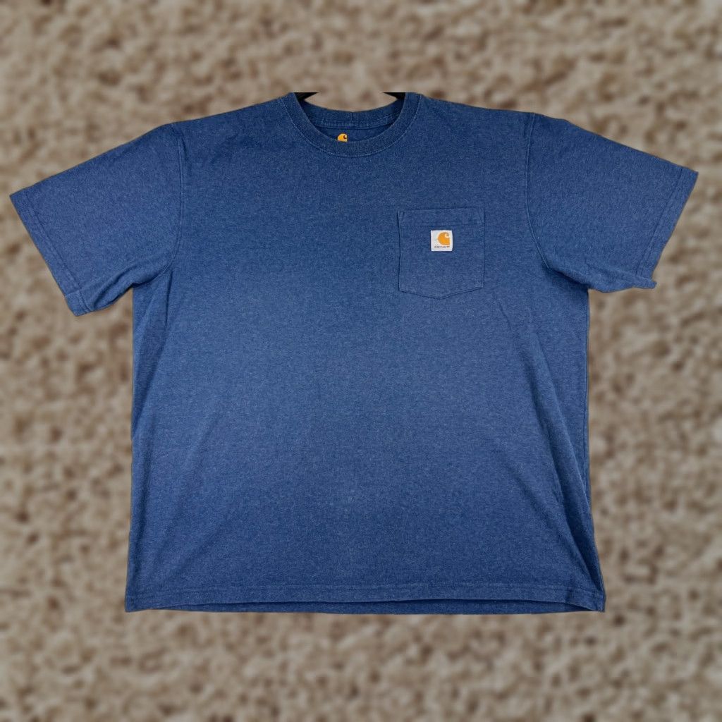 Carhartt Carhartt Men's XL Blue Short Sleeve Shirt K87 Cotton Jersey Crew Neck with Pocket Size US XL / EU 56 / 4 - 1 Thumbnail
