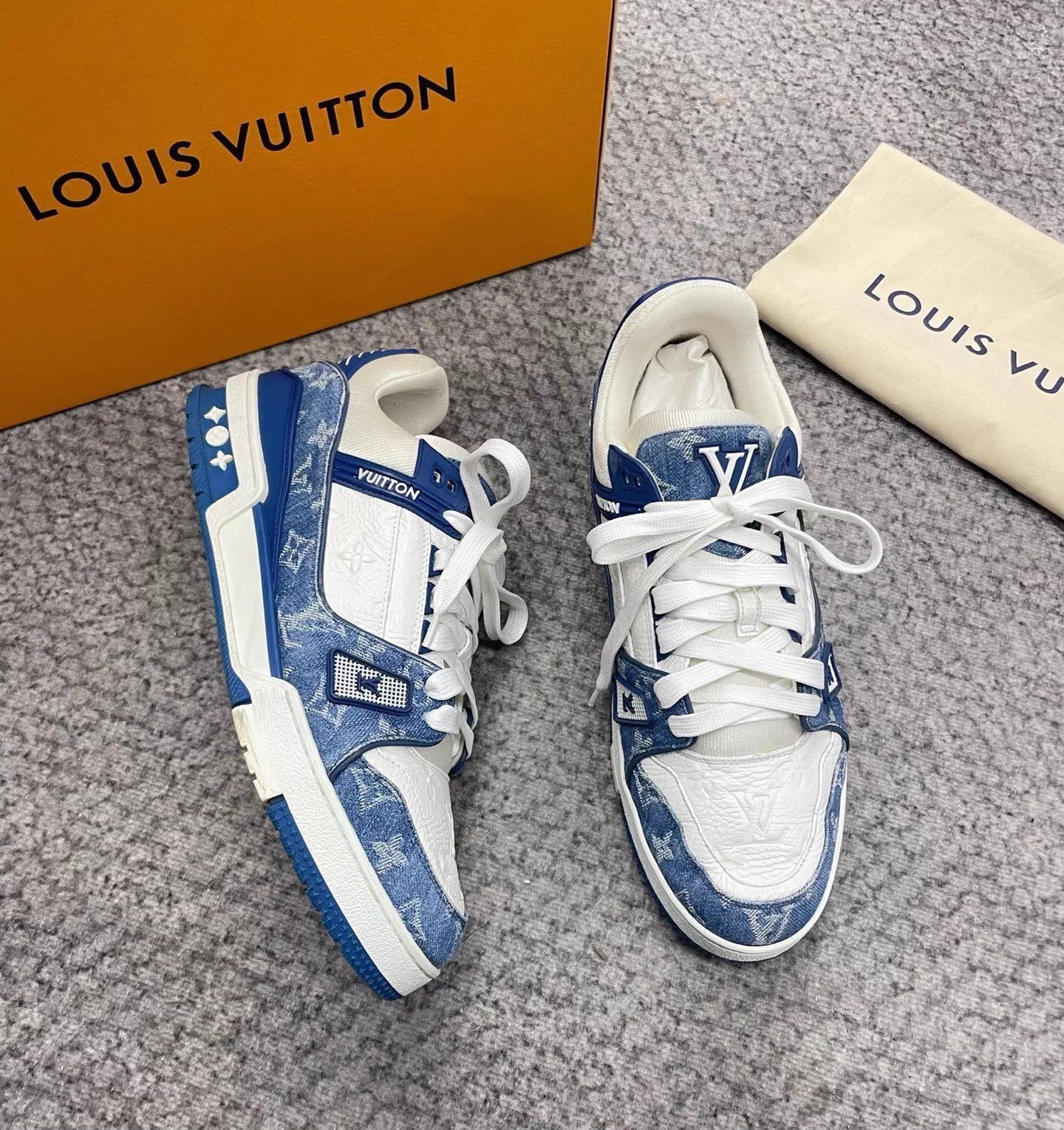 Louis Vuitton LV Trainer blue white sneakers 9/43 Size US 10 / EU 43 - 2 Thumbnail