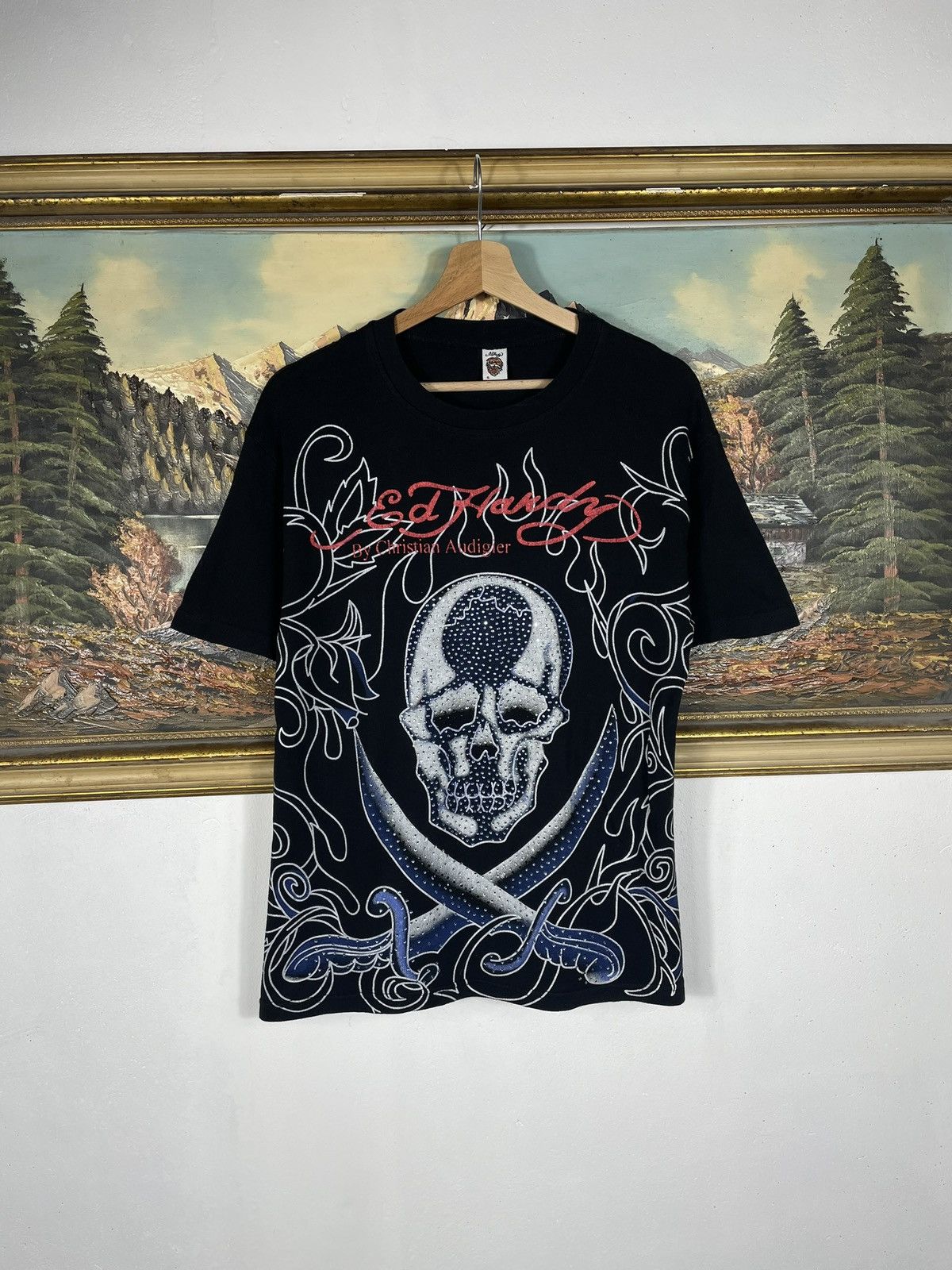 Christian Audigier × Ed Hardy × Vintage Ed Hardy Retro 00s Tees Short Sleeve Affliction Grunge Cyber Size S / US 4 / IT 40 - 1 Thumbnail
