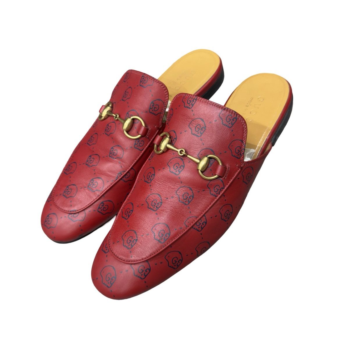 Gucci Gucci Ghost Hamlet Skull Princetown Horsebit Leather Mules Size US 8.5 / EU 41-42 - 10 Thumbnail