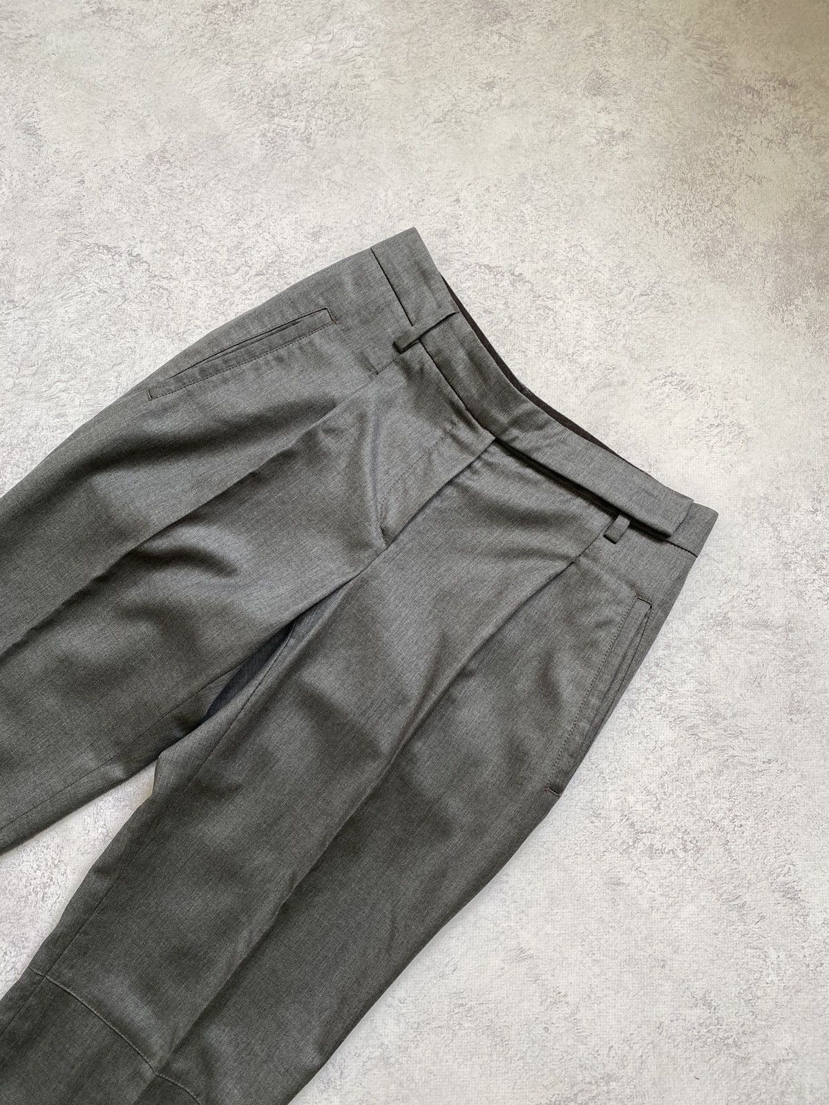 Brunello Cucinelli Gunex By Brunello Cucinelli Grey Wool Cropped Trousers Pants Size 27" / US 4 / IT 40 - 4 Thumbnail