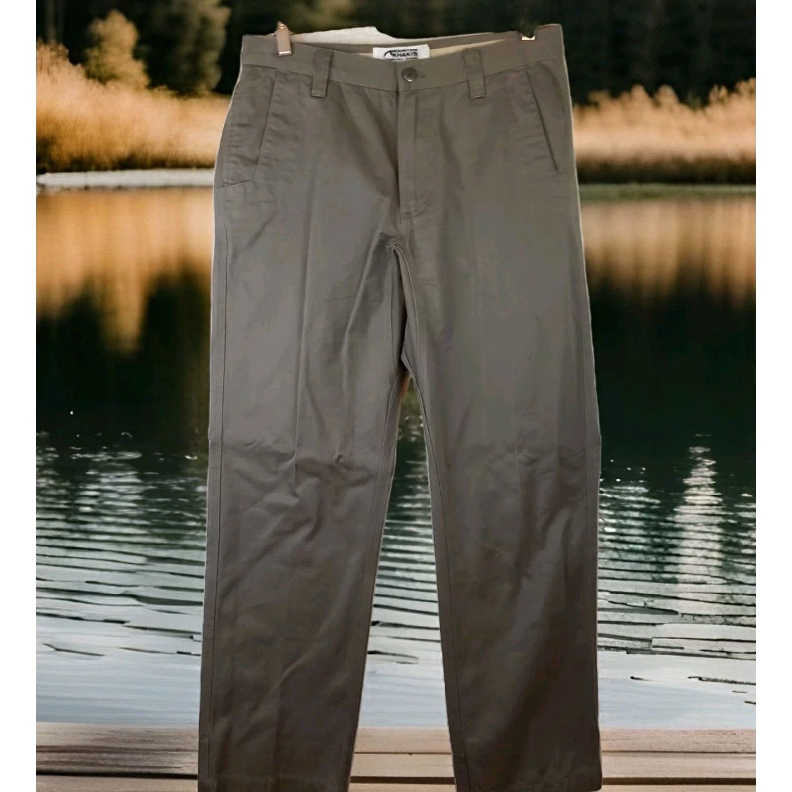 Mountain Khakis Mountain Khakis Teton Twill Pants Mens Regular 32x32 Green Khaki Chino 5-Pocket Straight Front Belt Loops Zipper Button Cotton Canvas Casual Workwear Size US 32 / EU 48 - 2 Thumbnail