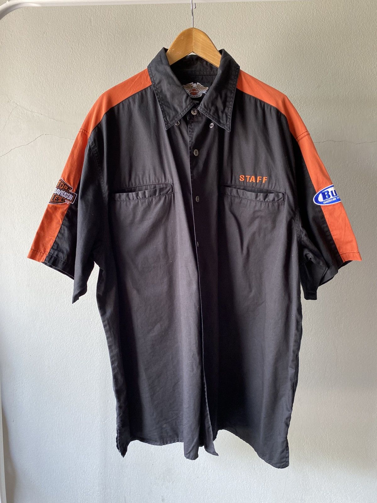 Harley Davidson Harley Davidson Black & Orange Staff Shirt Size US XL / EU 56 / 4 - 7 Thumbnail
