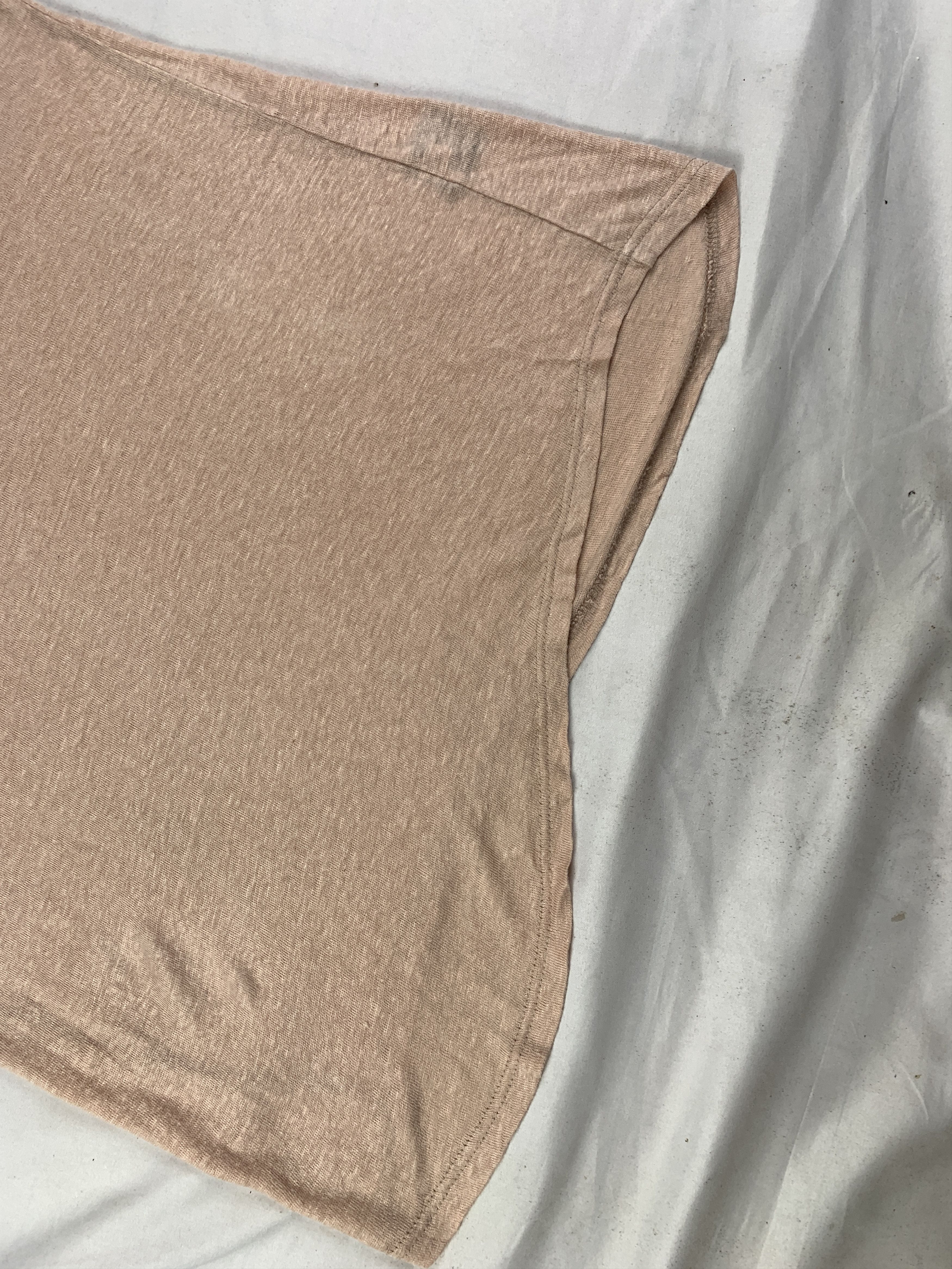 Isabel Marant Etoile Isabel Marant Tan Basic Linen Tee (L) Size L / US 10 / IT 46 - 4 Thumbnail