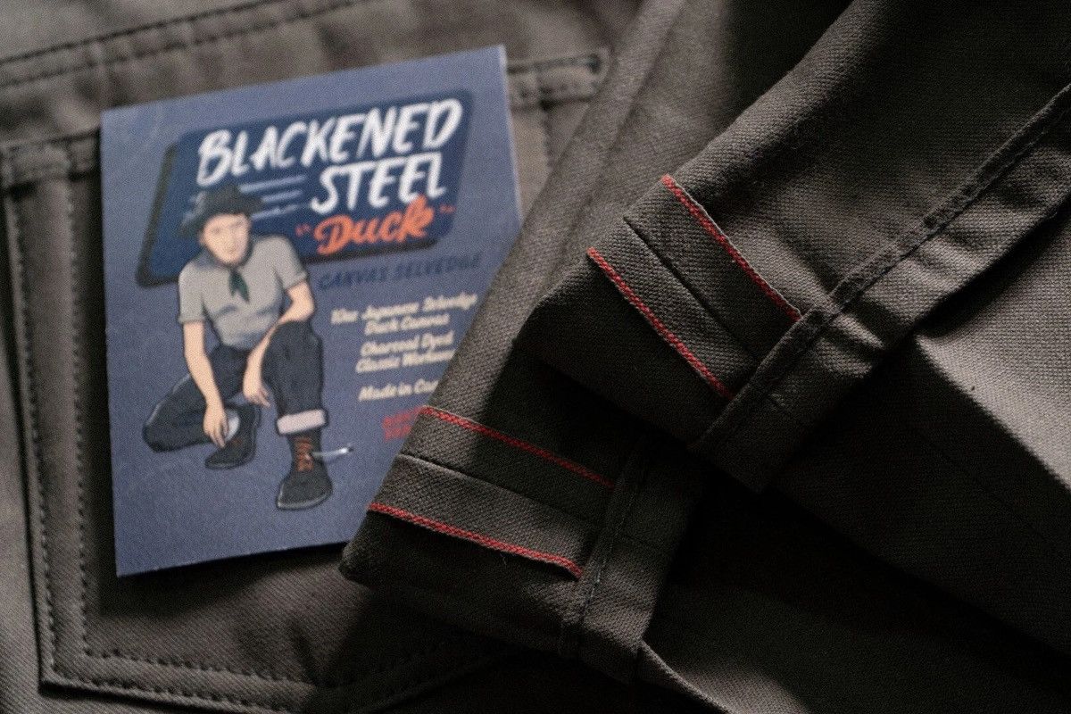 Naked & Famous AUTUMN 2020 Made in Canada BLACK STEEL DUCK CANVAS SELVEDGE Size US 33 - 18 Thumbnail