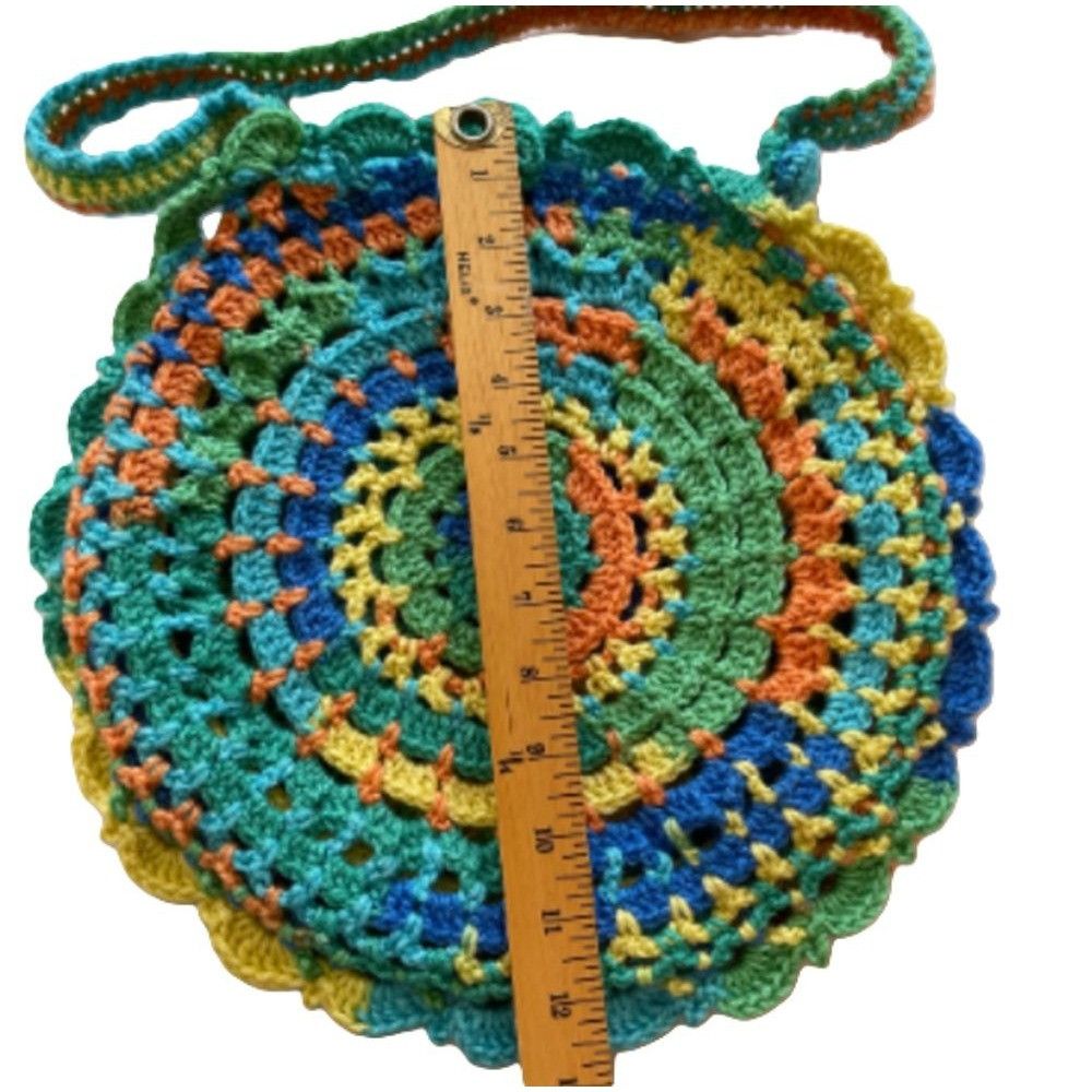 Handmade Crochet Purse Retro Shoulder Bag Granny Stitch Pattern Multi Size ONE SIZE - 9 Thumbnail