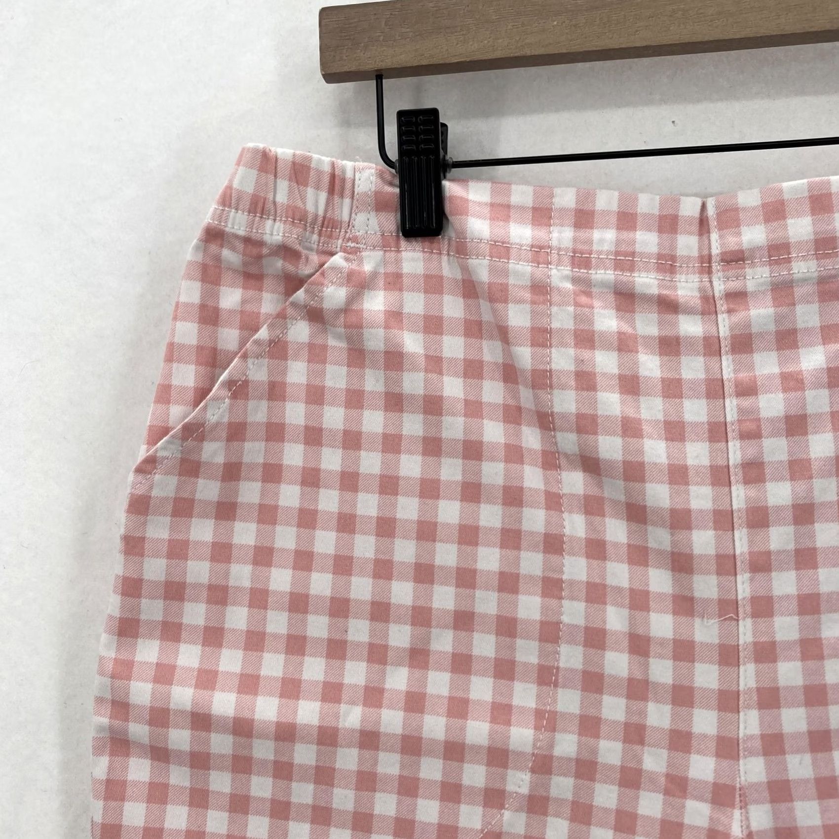 Croft & Barrow Croft & Barrow Capri Pants Womens Large Pink Gingham Skimmer Pull-On Mid Rise Size 36" / US 14 / IT 50 - 3 Thumbnail
