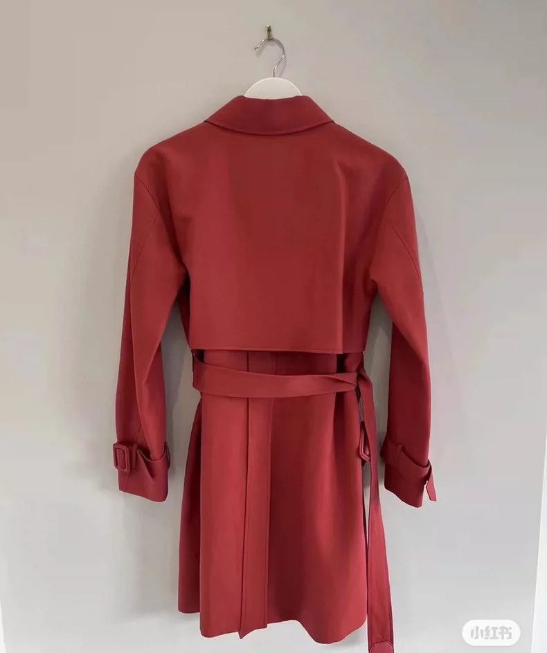 Ermenegildo Zegna Loro Piana Red Wool Trench Coat- Size US L / EU 52-54 / 3 - 2 Thumbnail
